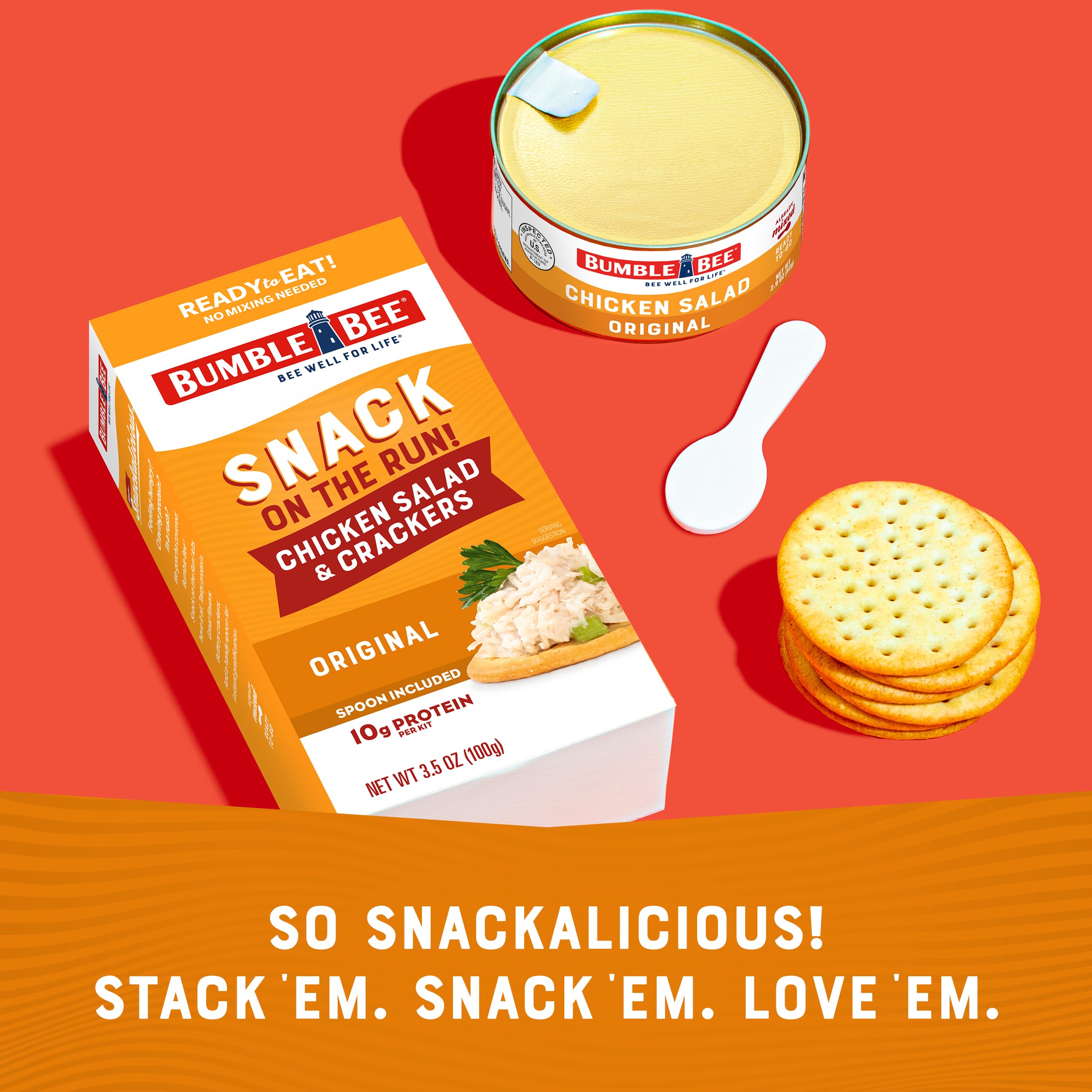 Bumble Bee Chicken Salad with Crackers Kit - 3.5 oz Ready-to-Eat Protein Snack | Shelf Stable, Includes Spoon | Perfect for Office Lunch, Road Trips & Outdoor Adventures