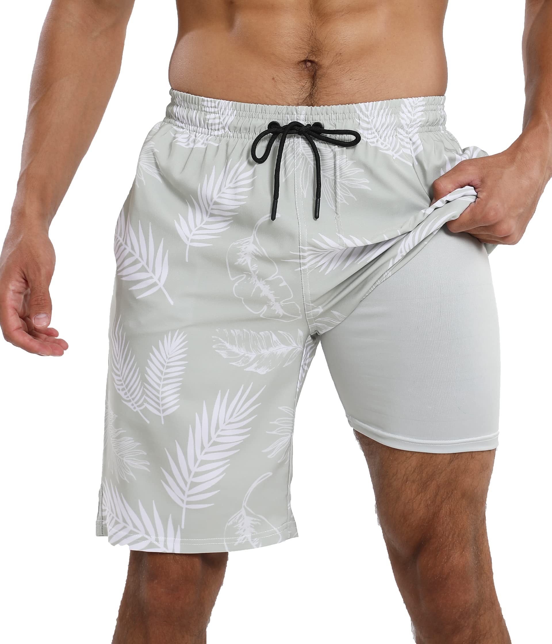 **XSKJY Men's Quick Dry Swim Trunks with Compression Liner - Comfortable Beach Shorts for Swimming, Surfing & Summer Sports | Ideal for Pool, Ocean & Water Activities**