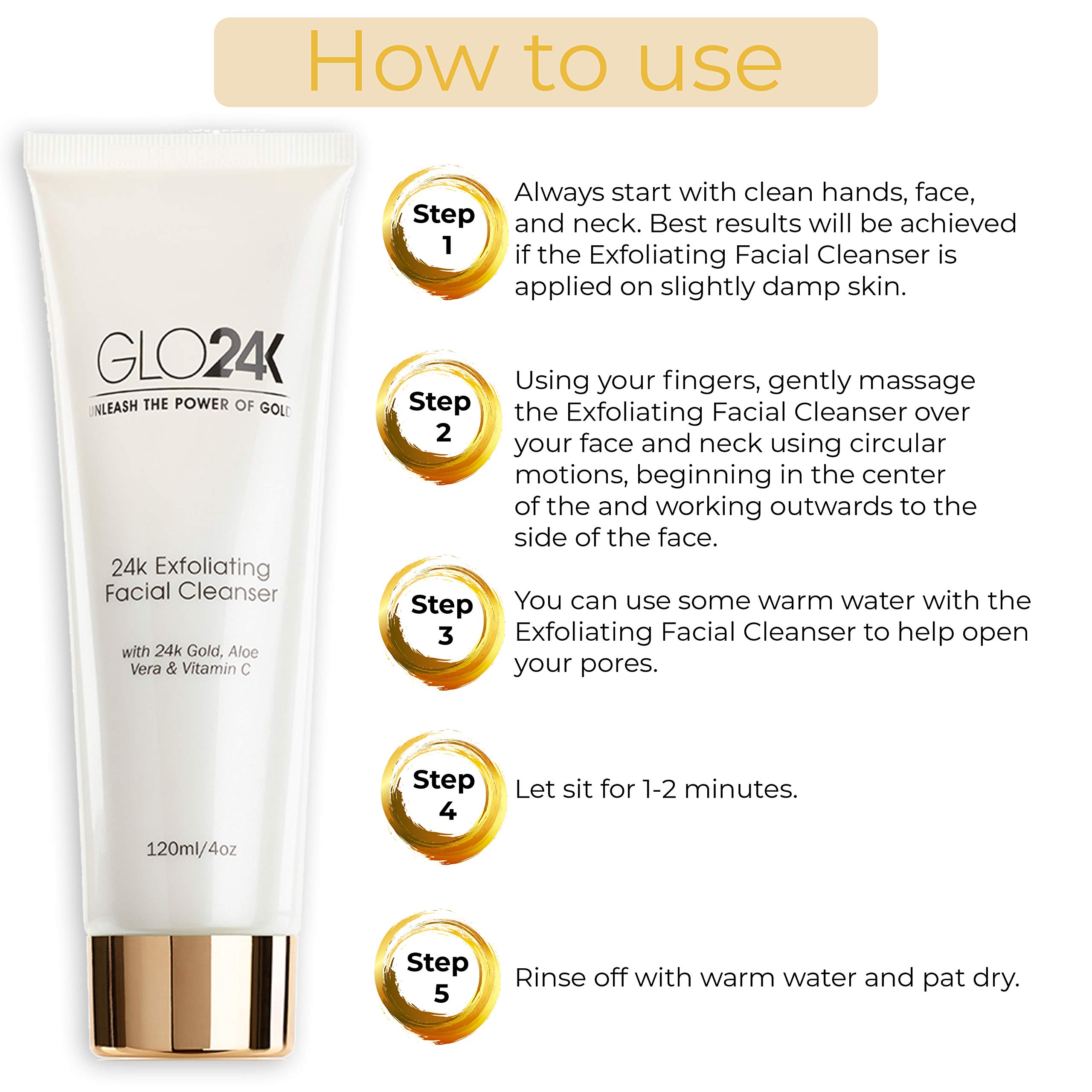 24K Gold Facial Cleanser & Day Cream with Collagen, Vitamins A C E - Anti-Aging, Brightening & Hydrating Skincare Set for Glowing Complexion | Perfect for Daily Routine & Special Occasion Prep