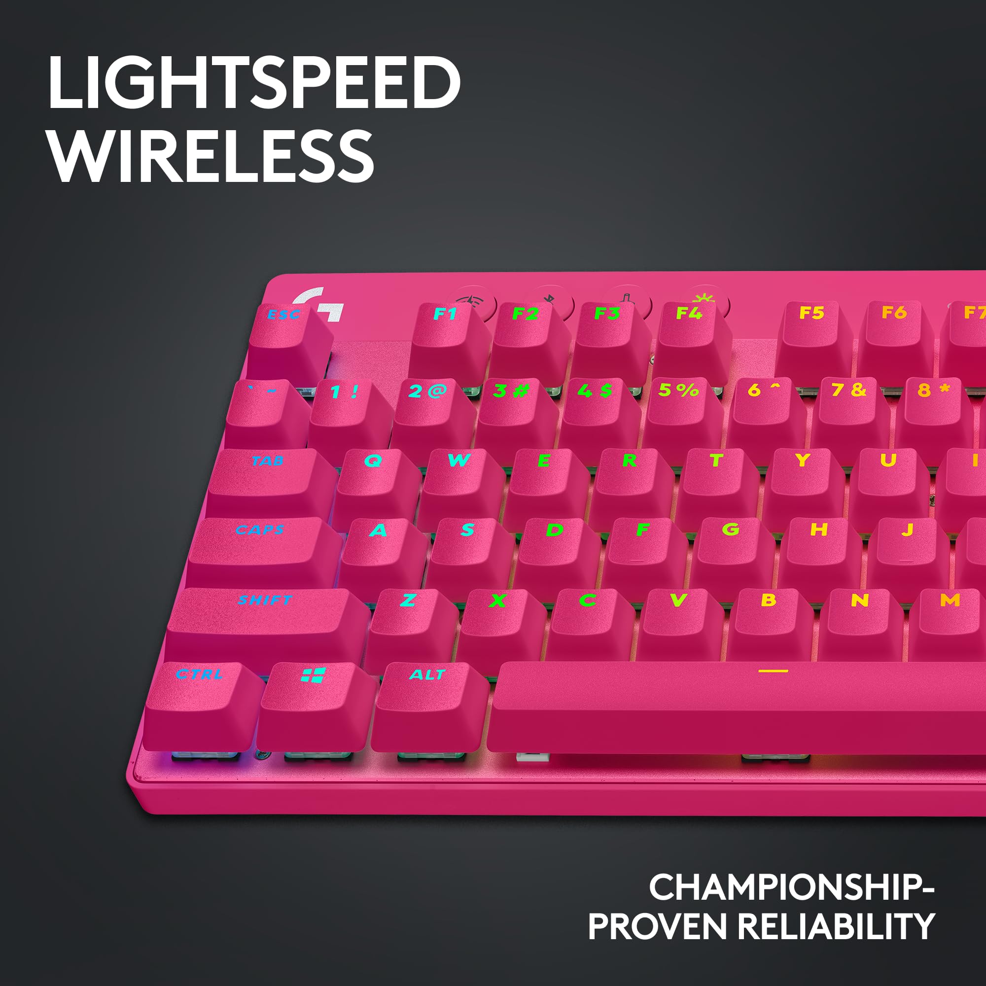Logitech G PRO X TKL Lightspeed Wireless Gaming Keyboard - Magenta - Tactile Switches - Mechanical Keyboard for Esports & PC Gaming - Perfect for Competitive Gamers & Streamers