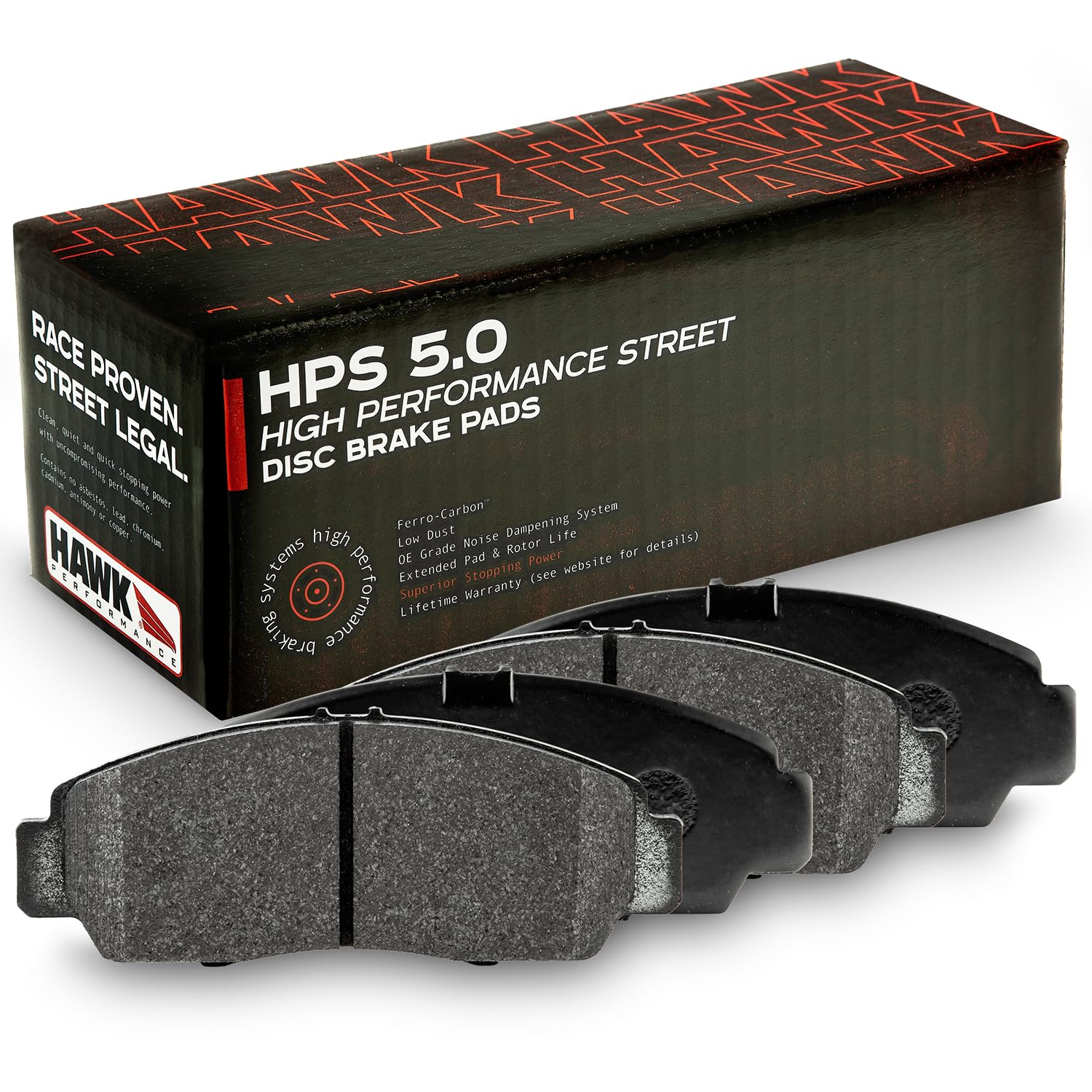 HB366B.681 HPS 5.0 High Performance Street Brake Pads - Premium Ceramic Brake Pads for Smooth Stopping Power | Perfect for Daily Commuting, City Driving & Performance Vehicles