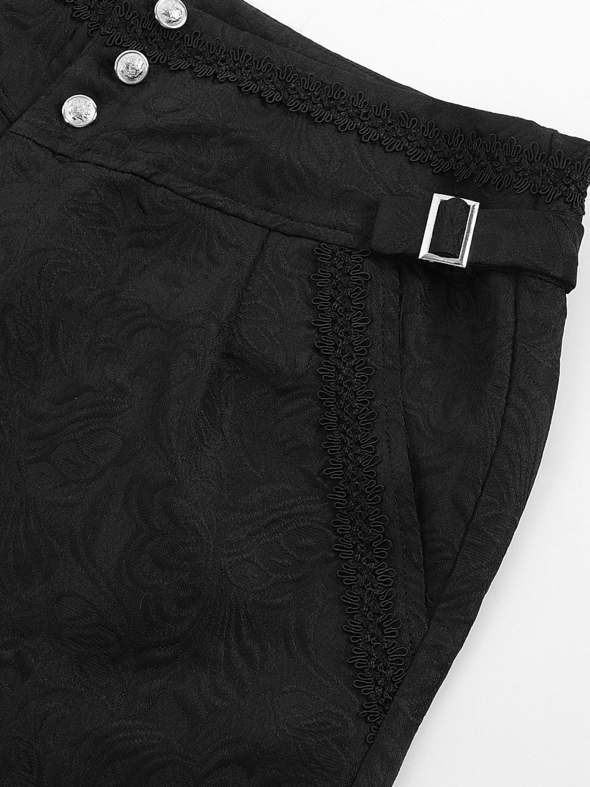 Gothic Steampunk Pants for Men - Medieval Vampire Cosplay Costume, Victorian Style Black Trousers - Perfect for Halloween, LARP, and Theatrical Performances