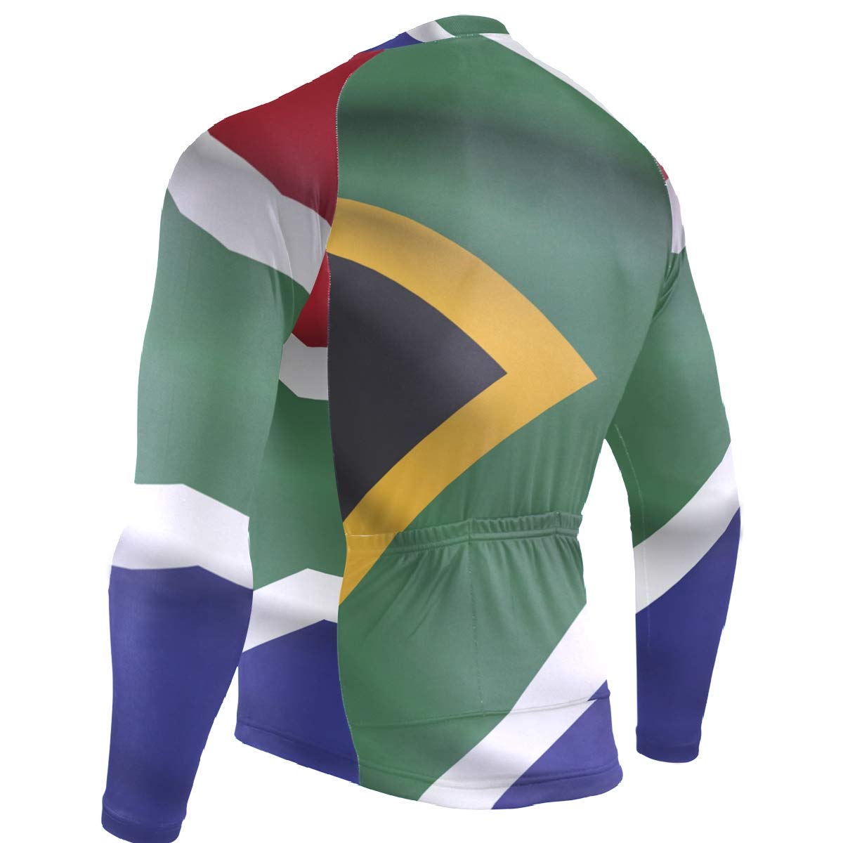 South Africa Flag Men's Cycling Jersey - Long Sleeve Bike Jacket for Road & Mountain Biking - Breathable & Moisture-Wicking Performance Shirt for Cycling Enthusiasts & Outdoor Sports