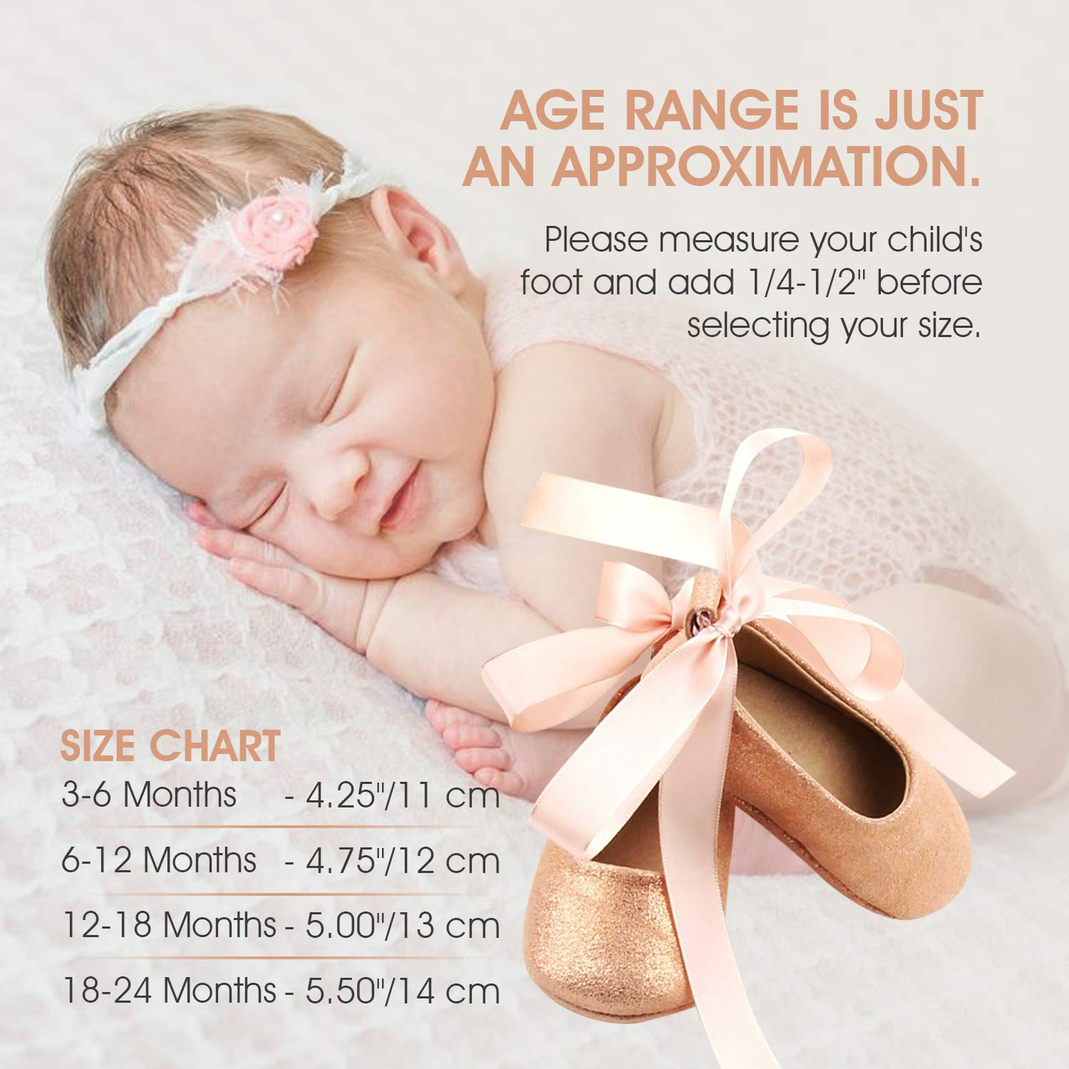 Sparkly Ballet Shoes for Toddler Girls | Glitter Dance Shoes for Baby Ballerinas - Perfect for Dance Class, Recitals & Dress-Up Play