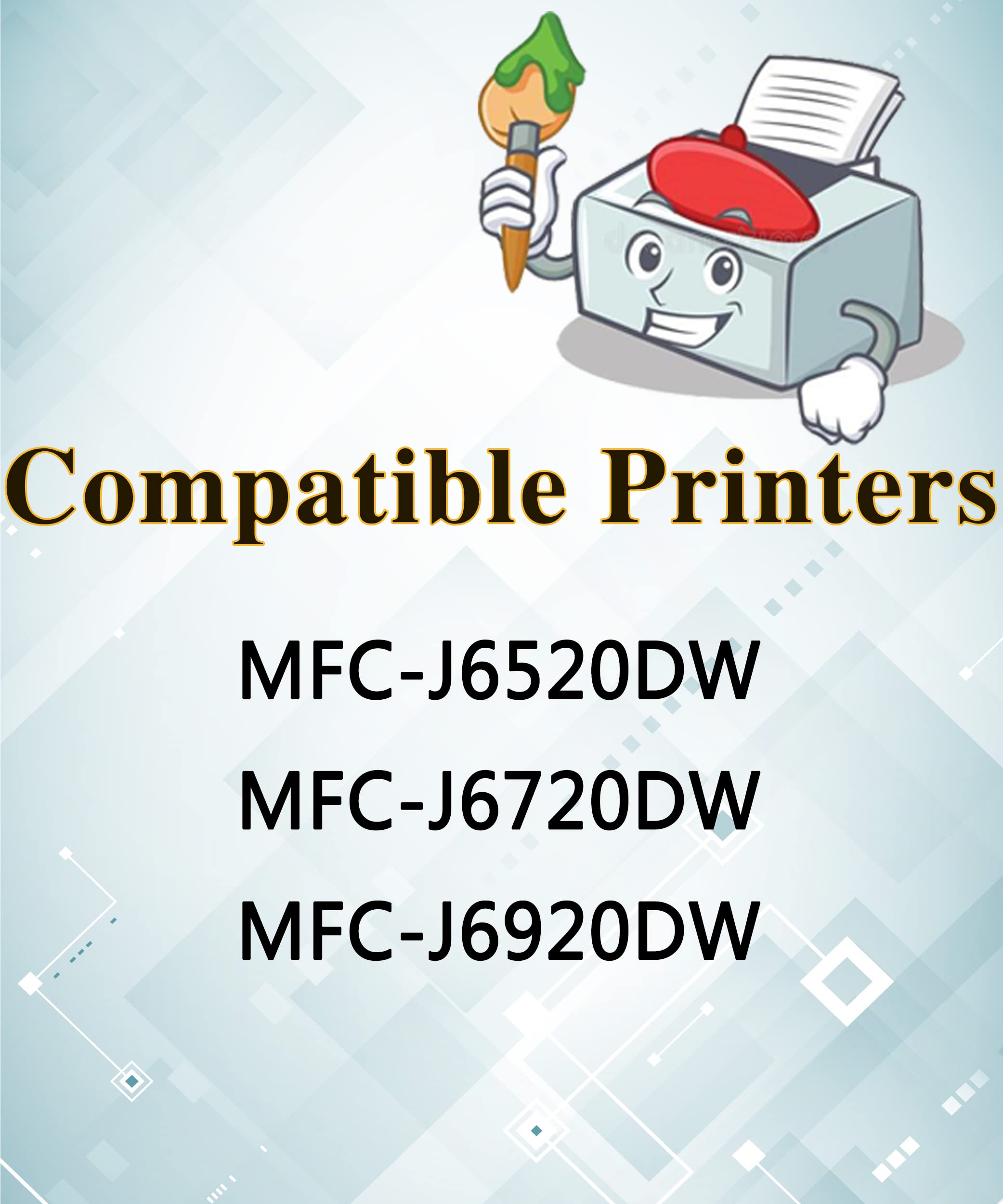 Brother LC109XXL Ink Cartridge 4-Pack - Compatible with MFC-J6920DW Printers for Home & Office Use