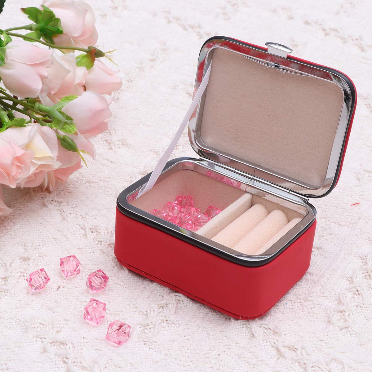 KESYOO Travel Jewelry Organizer Box - Portable Bracelet & Ring Holder Pouch for Women | Jewelry Display Tray & Storage Bag for Travel, Home, and Office Use