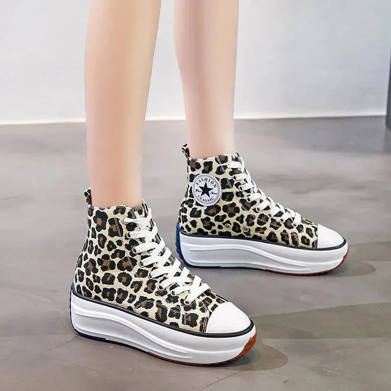 Women's Platform Canvas Sneakers - Comfortable Casual Trainers for Walking, Running & Everyday Wear