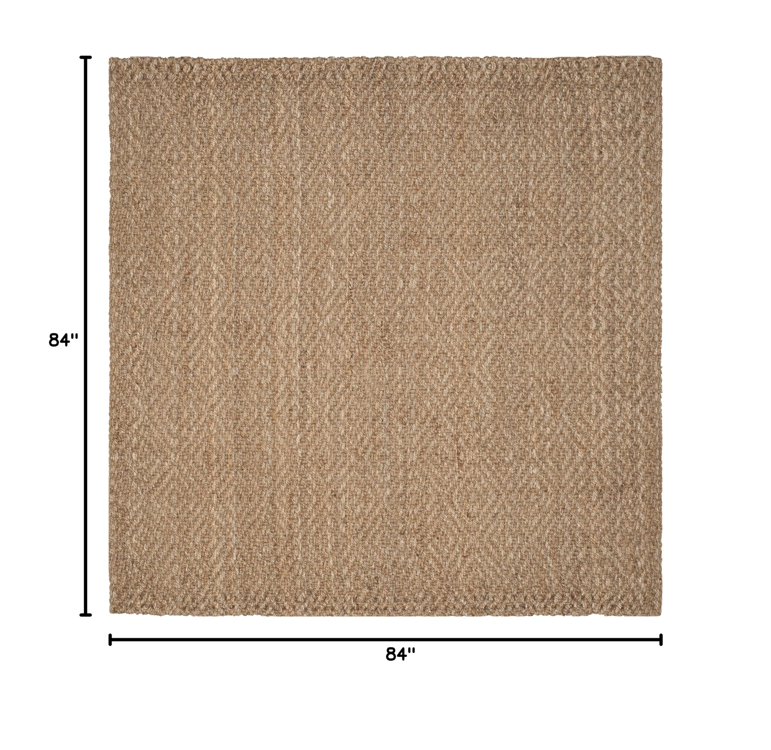 Premium Handmade Jute Area Rug 7'x7' - SAFAVIEH Natural Fiber Collection NF181A | Eco-Friendly & Durable for Living Room, Bedroom, or Home Office Decor