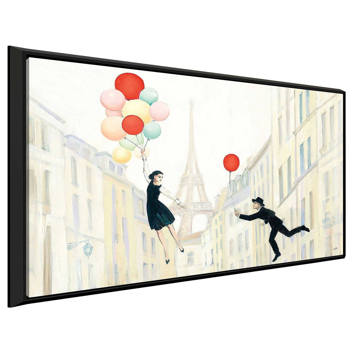 Aloft In Paris Floating Canvas Print - Elegant Wall Art for Living Room, Bedroom & Office Decor