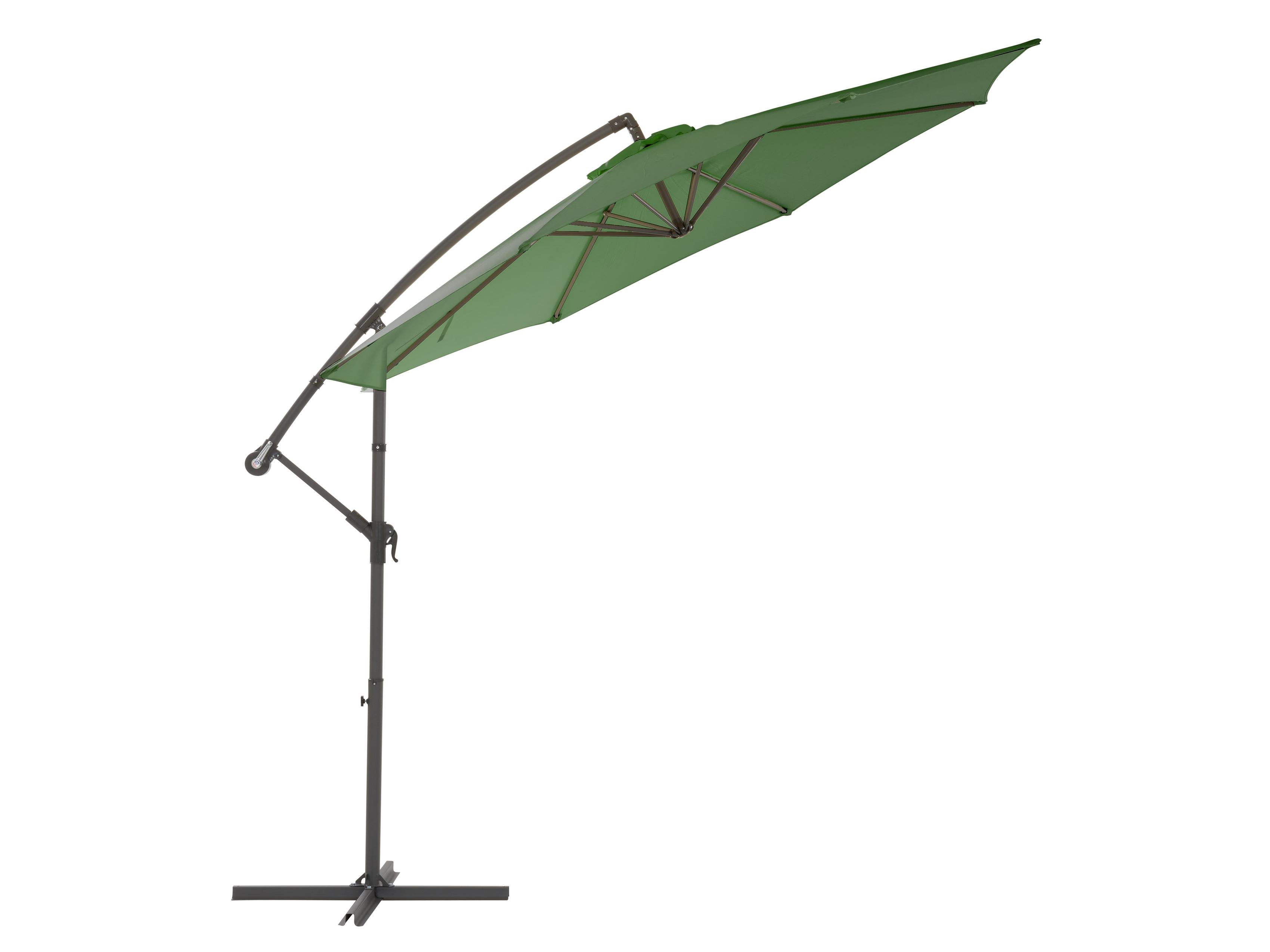9.5ft Tilting Offset Patio Umbrella - Adjustable Cantilever Outdoor Market Umbrella with Wind Vent, Forest Green - Perfect for Poolside, Backyard, Deck, and Outdoor Dining Areas