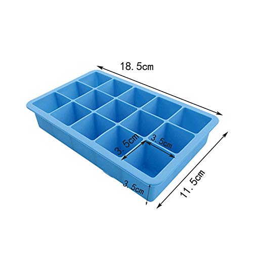 Mayata 2PCS Silicone Ice Cube Trays - 15 Cavity DIY Ice Maker Molds for Ice, Candy, Cake, Pudding, Chocolate & Whiskey - Perfect for Cocktails, Baking & Party Decorations