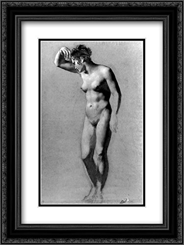 Pierre Paul Prud'hon Female Nude Art Print - 18x24 Inches with Black Ornate Frame & Double Matting - Museum Quality Wall Decor for Living Room, Bedroom or Office