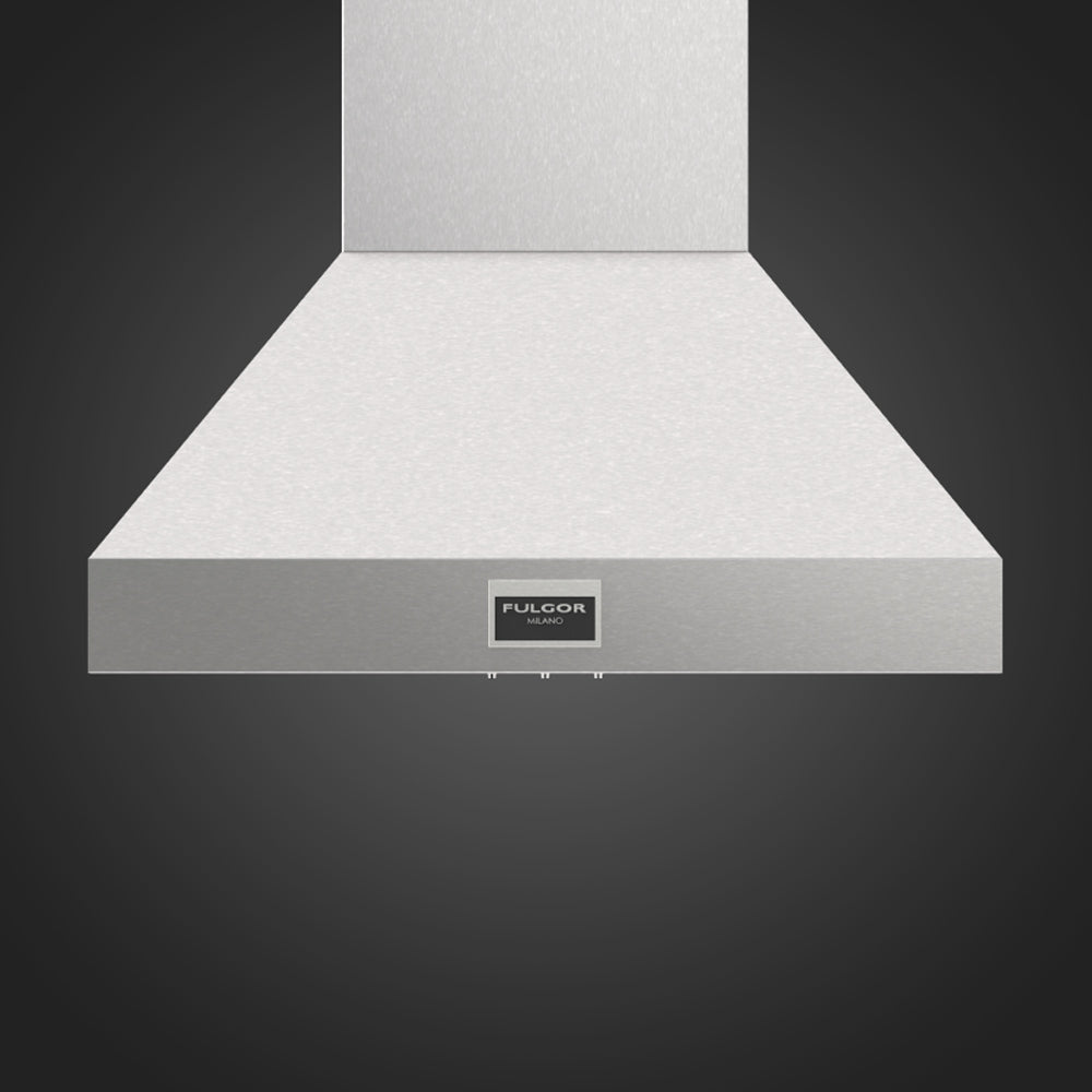 Fulgor Milano 36 Inch 1000 CFM Professional Stainless Steel Wall Mount Range Hood (F6PC36DS1) - Powerful Kitchen Ventilation for Cooking, Grilling & Smoke Removal