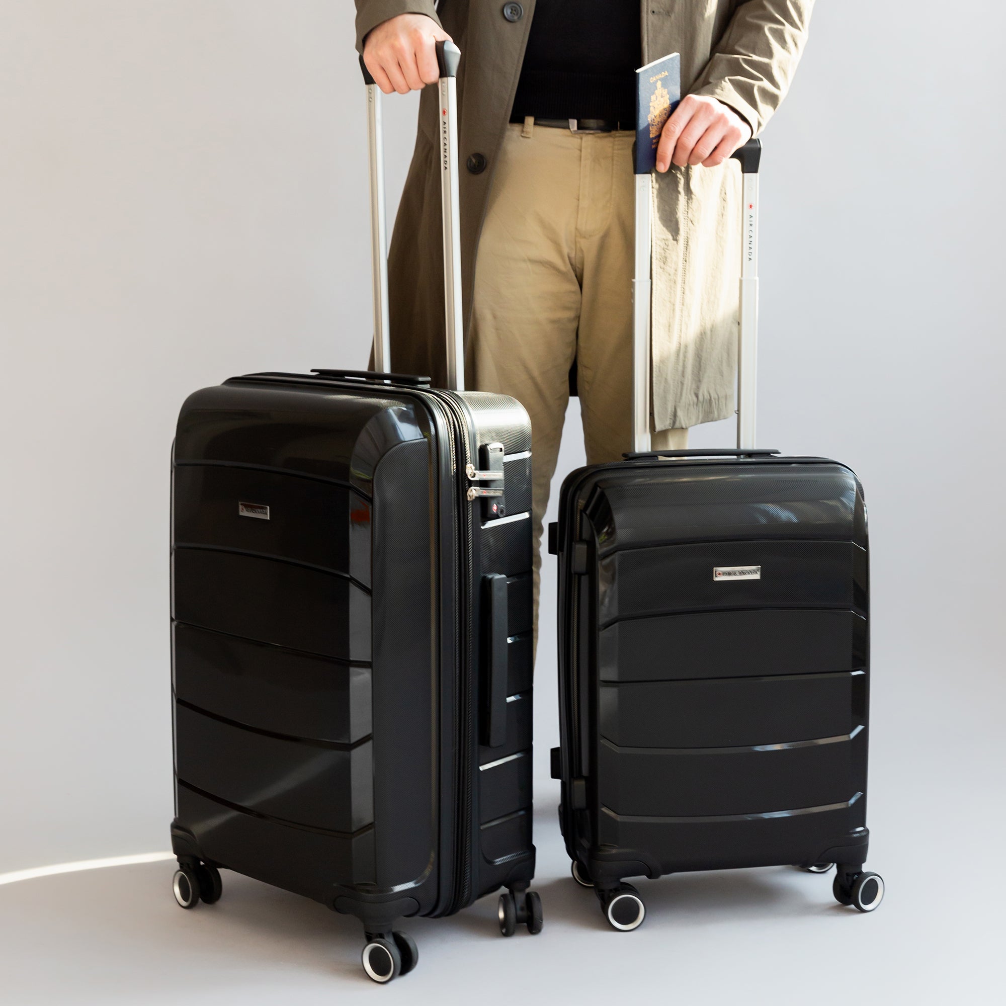 Air Canada Optimum Hardside 3-Piece Luggage Set - Durable Spinner Suitcase for Travel, Carry-On & Checked Bags - Perfect for Business Trips, Vacations & Family Travel