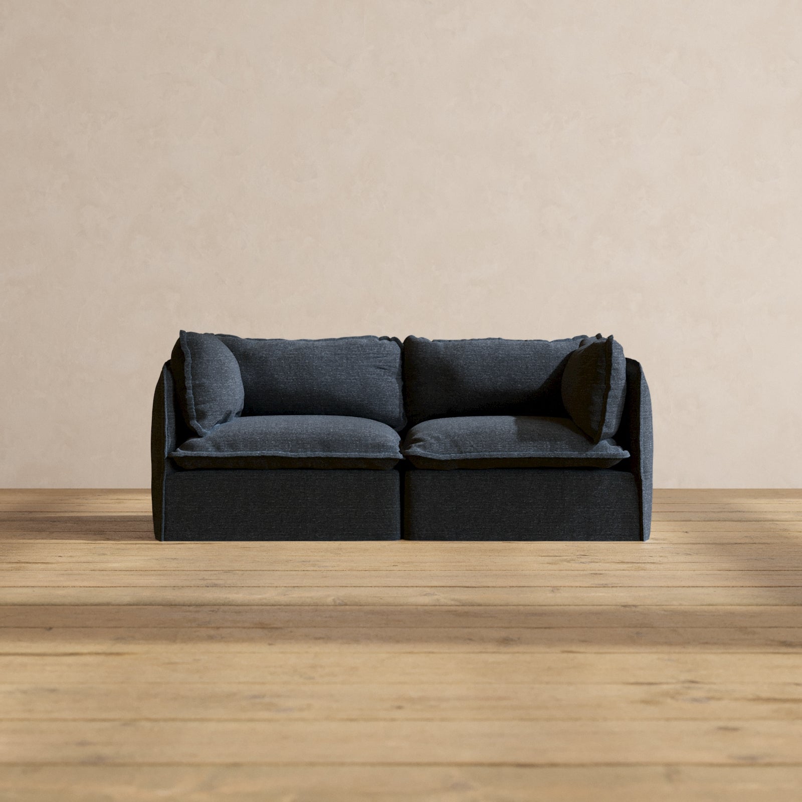 Premium Modular Performance 2-Seater Sofa in Indigo Blue | Luxe Blend Fabric | Perfect for Living Rooms, Home Theaters & Office Lounges