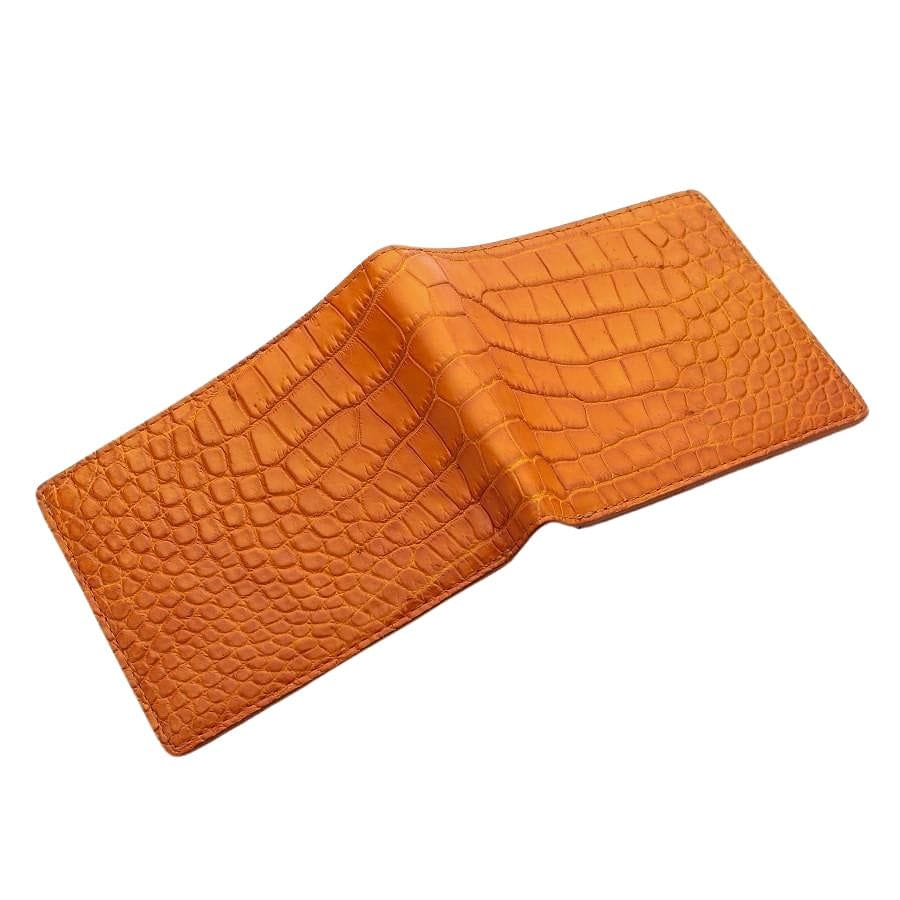 Genuine Light Brown Crocodile Leather Wallet for Men - Slim Bifold RFID Blocking Luxury Wallet - Perfect for Everyday Carry, Business & Travel