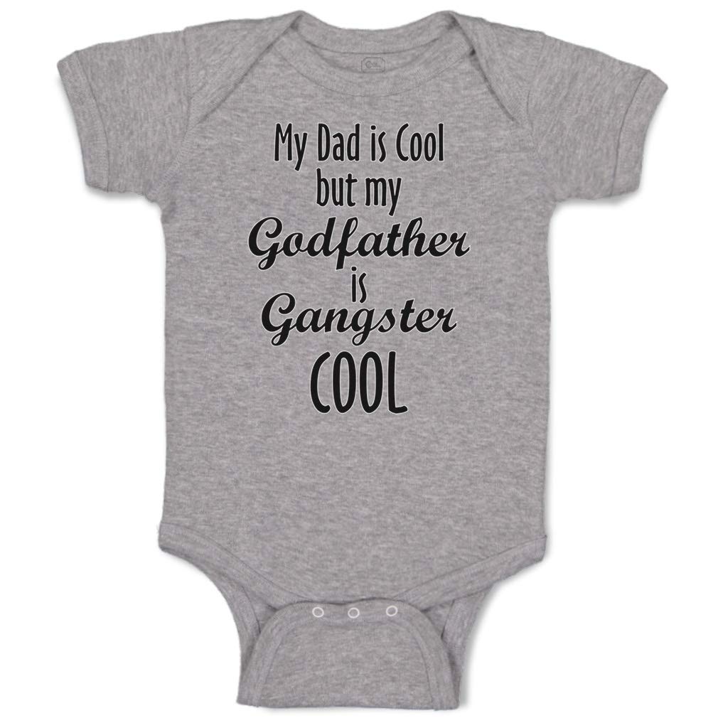 Funny Baby Bodysuit - 'My Dad Is Cool But My Godfather Is Gangster' Cotton Onesie for Boys & Girls | Newborn Cute Outfit | Oxford Gray Design | Perfect for Family Photos & Gifts