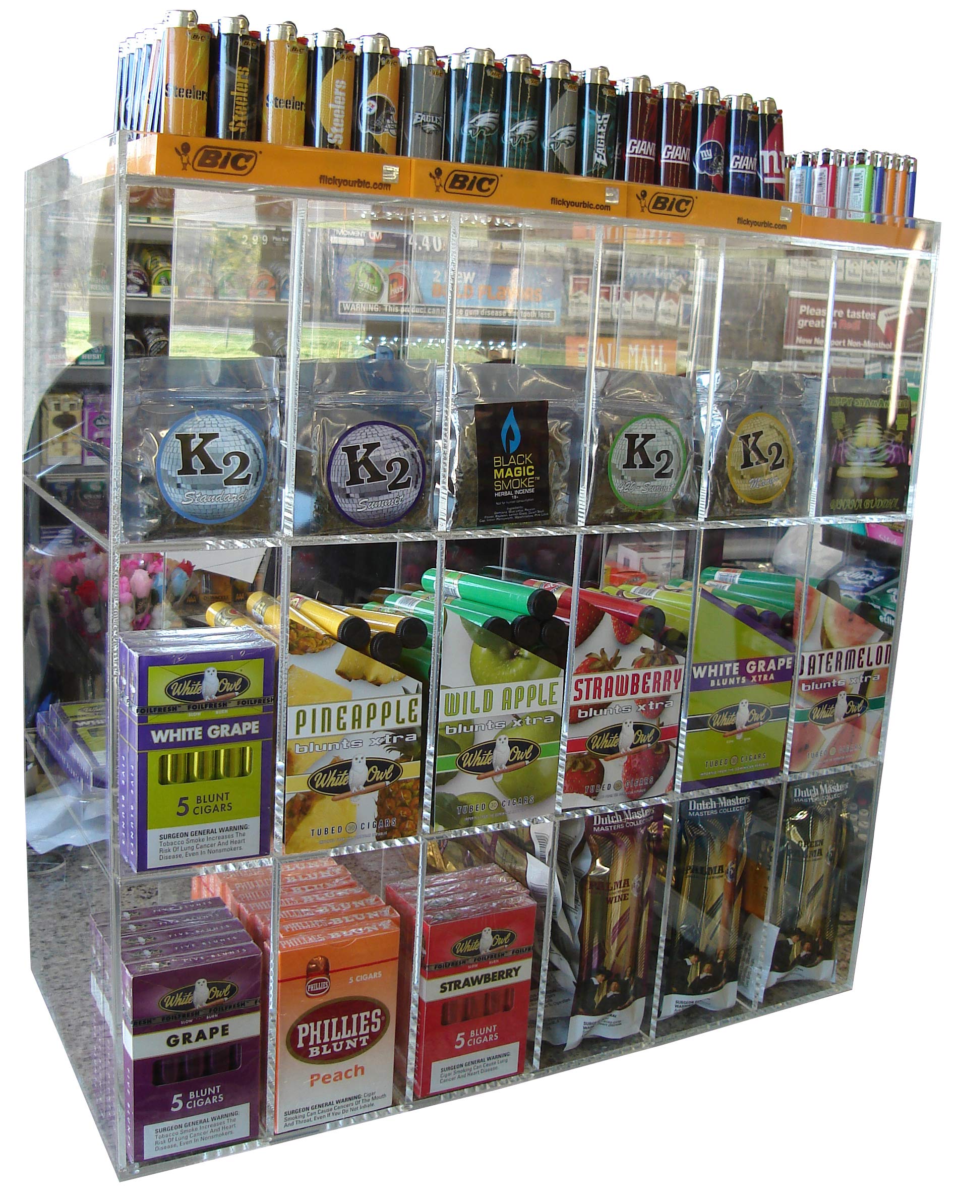 Premium Cigar Display Case with Lock - Countertop POS Retail Stand for Cigars, Candy & Accessories - Perfect for Smoke Shops, Liquor Stores & Gift Boutiques