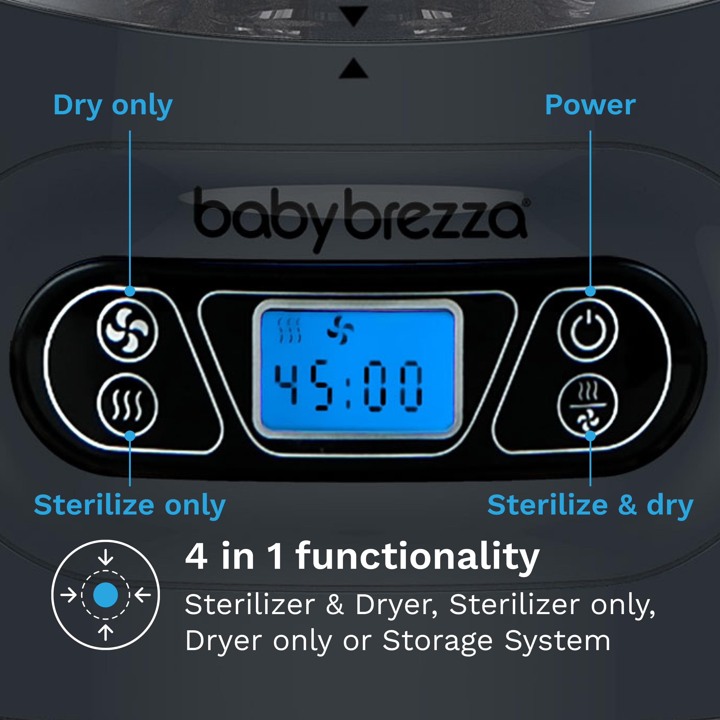 Baby Brezza Electric Baby Bottle Sterilizer and Dryer Machine | Steam Sterilizer for Pacifiers, Glass & Plastic Bottles | Universal Fit for Newborn Feeding Accessories | Perfect for Daycare, Travel & Home Use