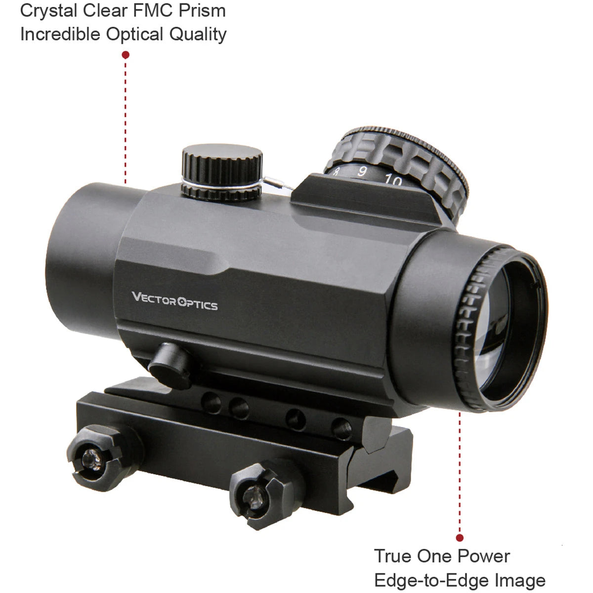 Vector Optics Calypos 1x30/3x32 Prism Riflescope - CQB Style Red Dot Sight for AR15 & M4 Rifles with Tactical Reticle - Fast Target Acquisition for Home Defense, Hunting & Tactical Shooting