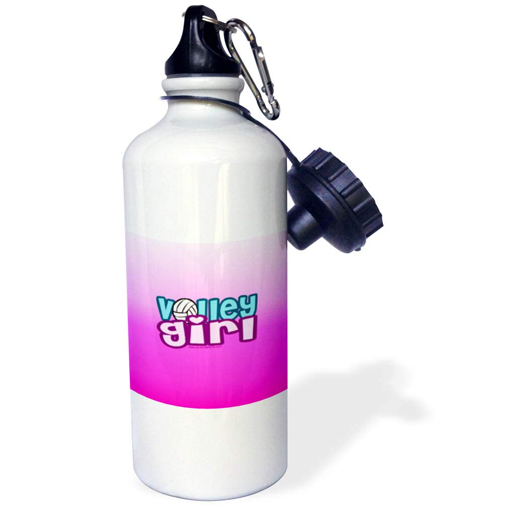 3D Rose Volleyball Girl on Pink Sports Water Bottle - 21 oz Insulated Water Bottle for Women & Girls - Perfect for Volleyball Practice, Gym Workouts & Outdoor Activities