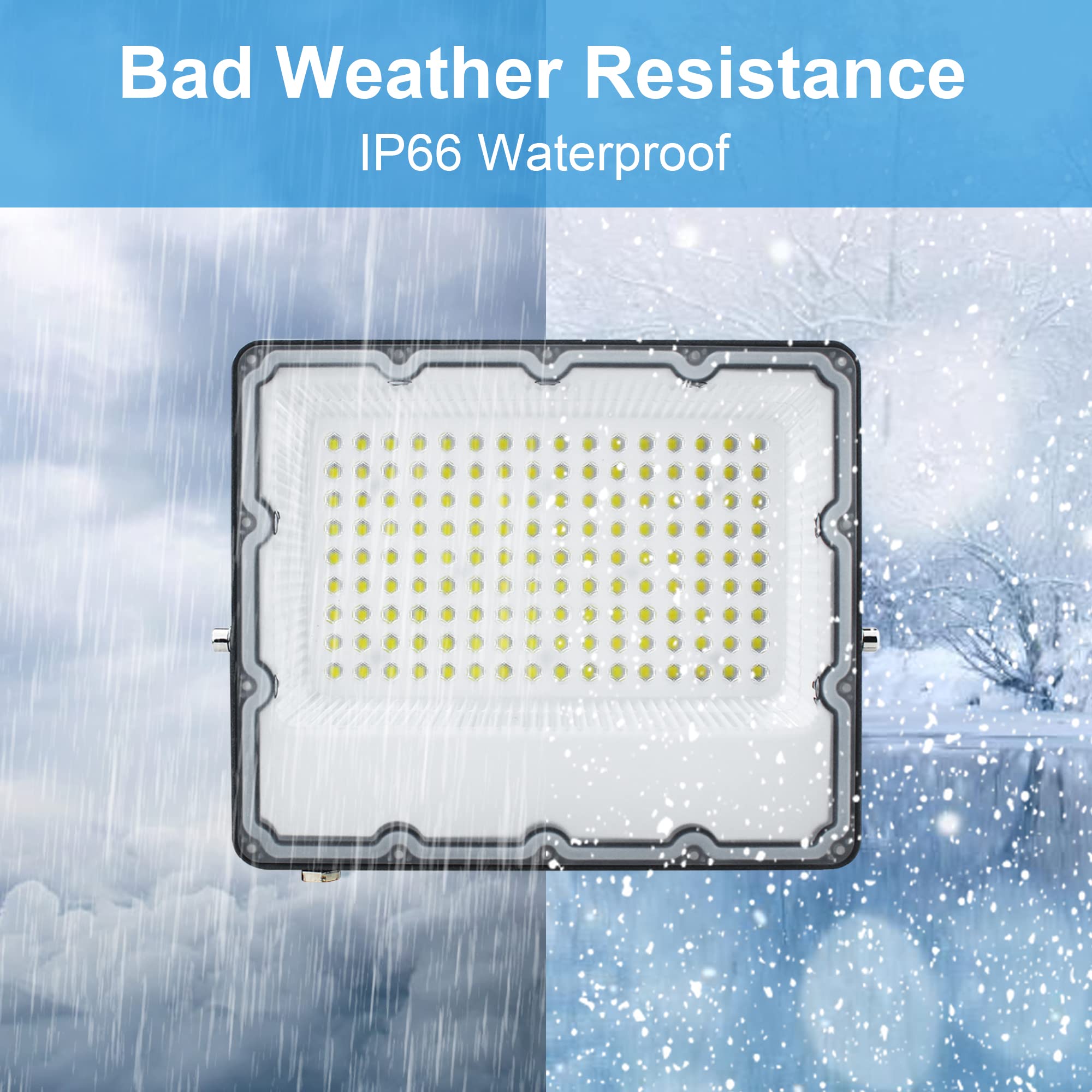 50W LED Flood Light Plug-in, 6500K White Security Light with 5000LM Brightness, IP66 Waterproof Outdoor & Indoor Wall Fixture - Perfect for Ball Grounds, Parking Lots, Pathways, Yards, and Chicken Coops - Ideal for Home Security, Landscape Lighting, and Agricultural Use