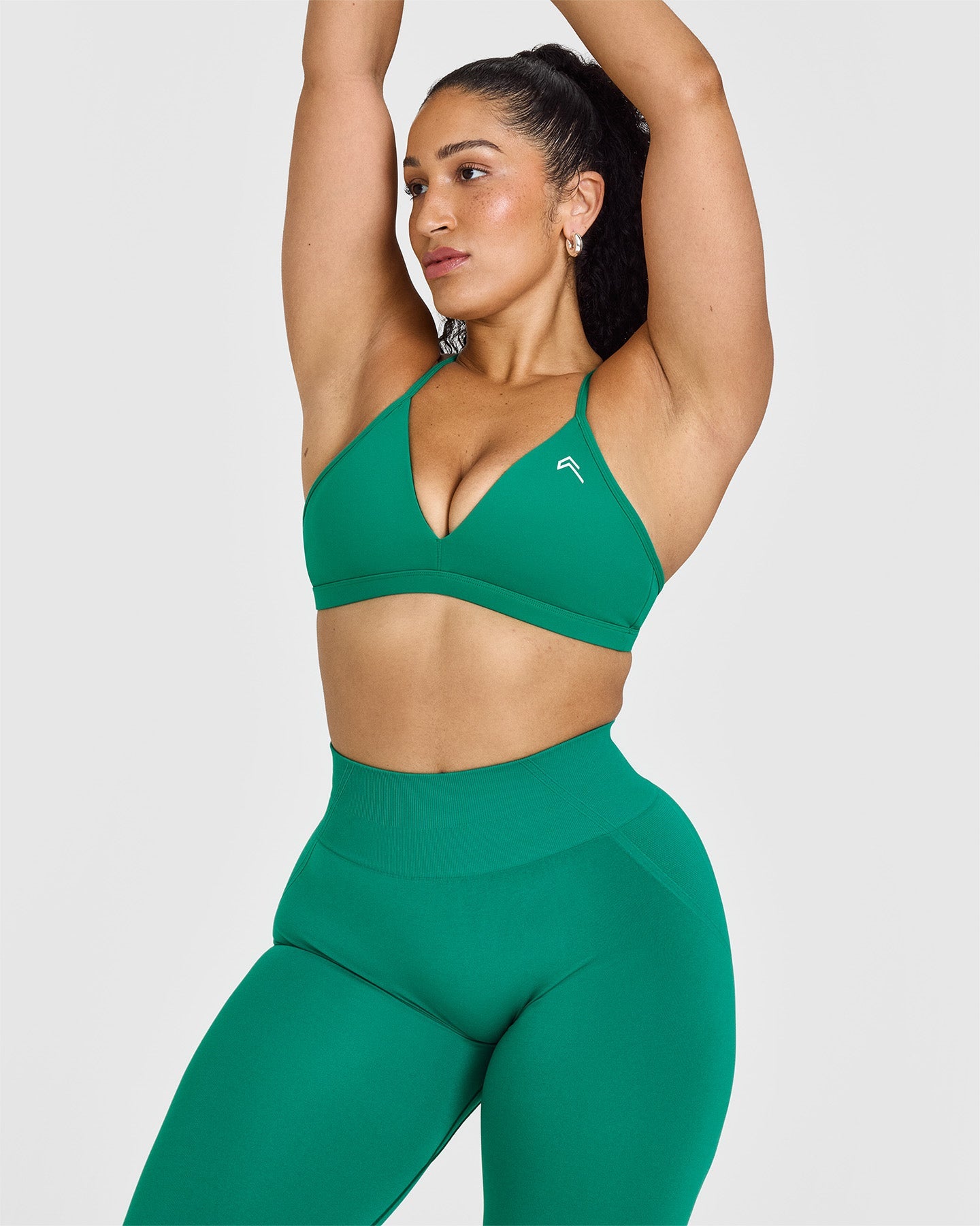 Ultra Soft Micro V Neck Bralette - Washed Emerald Green Seamless Bralette for Women | Perfect for Yoga, Lounge & Everyday Comfort