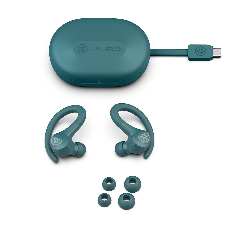 GO Sport+ True Wireless Earbuds - Bluetooth 5.0, IPX7 Waterproof, 30H Playtime, HD Sound for Running, Gym, Workout & Outdoor Sports (Teal)