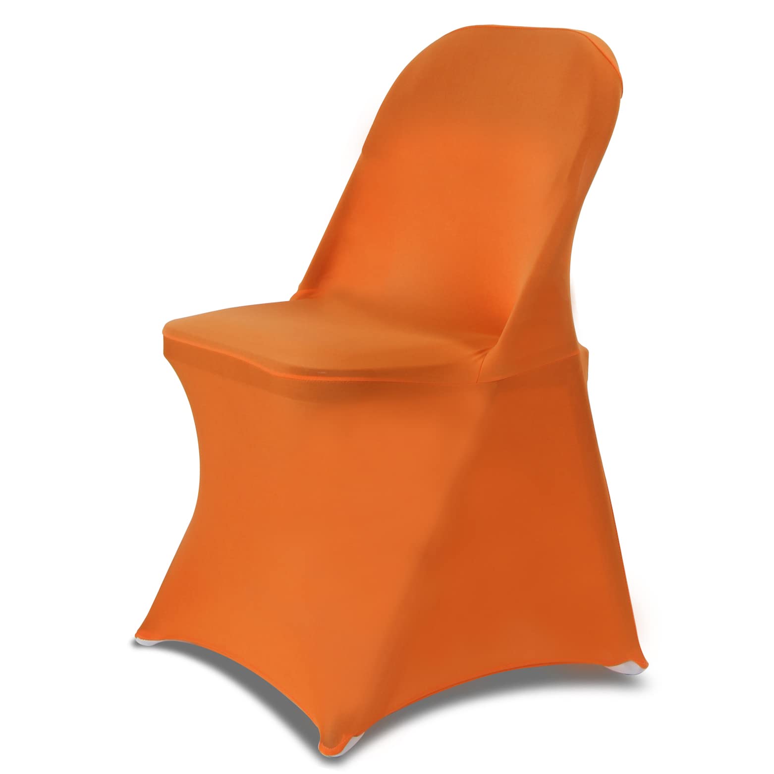 HAINARverS 10pcs Stretch Spandex Washable Chair Covers for Wedding, Party, Banquet - Decorative Fabric Covers for Events, Birthday, Conference (Orange) | Perfect for Indoor & Outdoor Celebrations