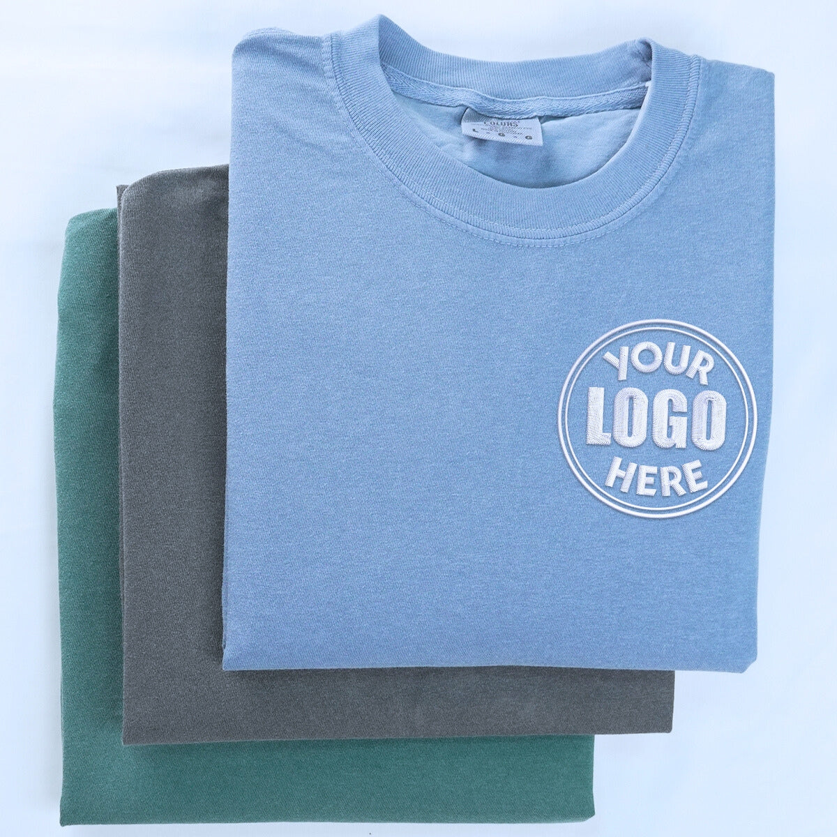 Custom Embroidered Comfort Color® T-Shirts with Text Logo - Soft Cotton Tees for Casual Wear & Personalized Gifts