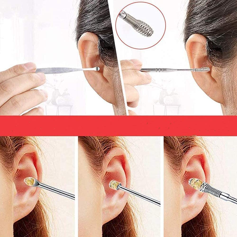 Professional Blackhead & Pimple Remover Kit - Stainless Steel Comedone Extractor & Ear Wax Cleaner Set with Storage Box (2-Piece) - Perfect for Acne Treatment & Ear Hygiene at Home
