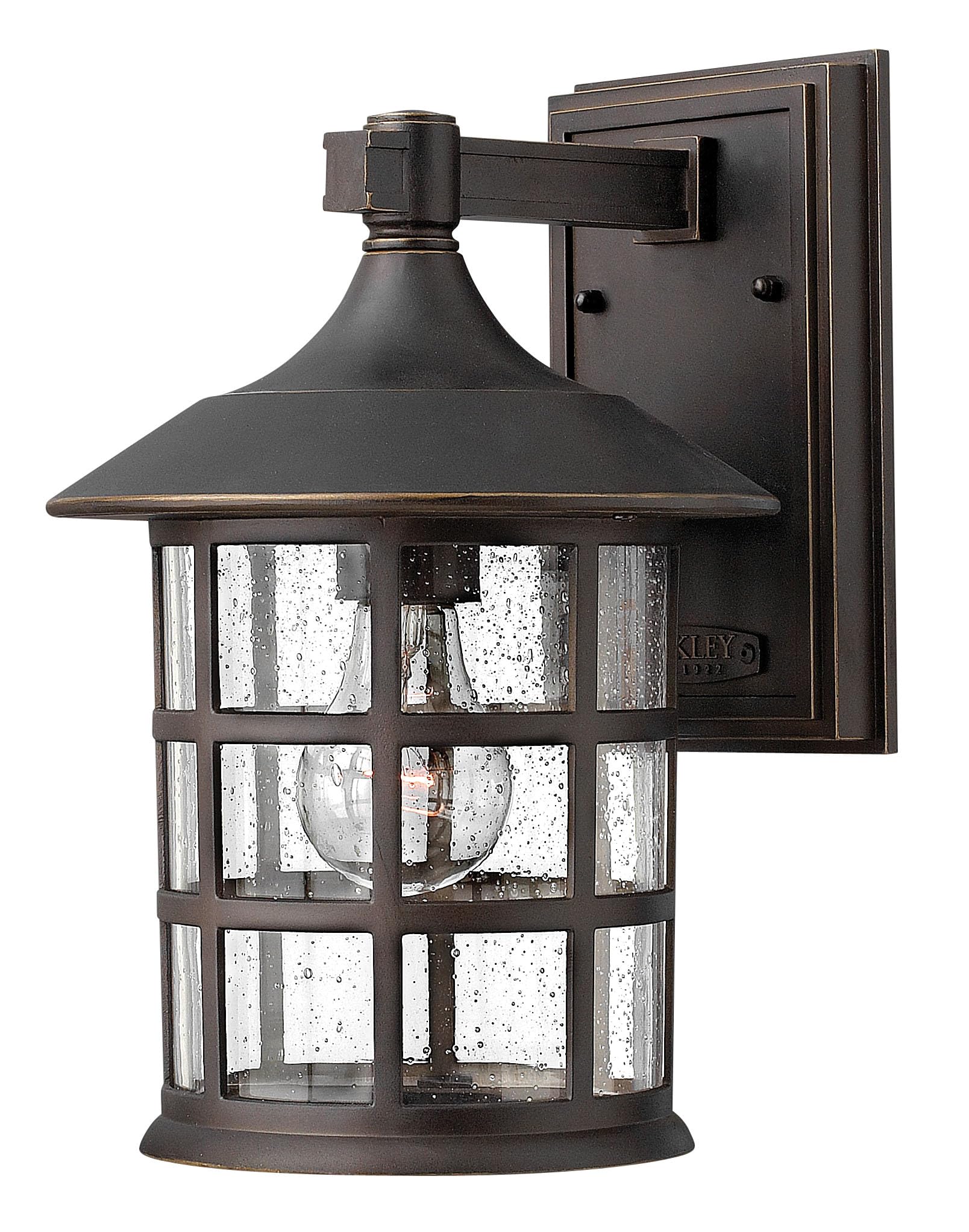 Hinkley Freeport 1804OZ Small Outdoor Wall Mount Lantern - New England Style Cast Aluminum Fixture with Clear Seedy Glass in Oil Rubbed Bronze - Perfect for Porch, Patio, Garden, and Entryway Lighting