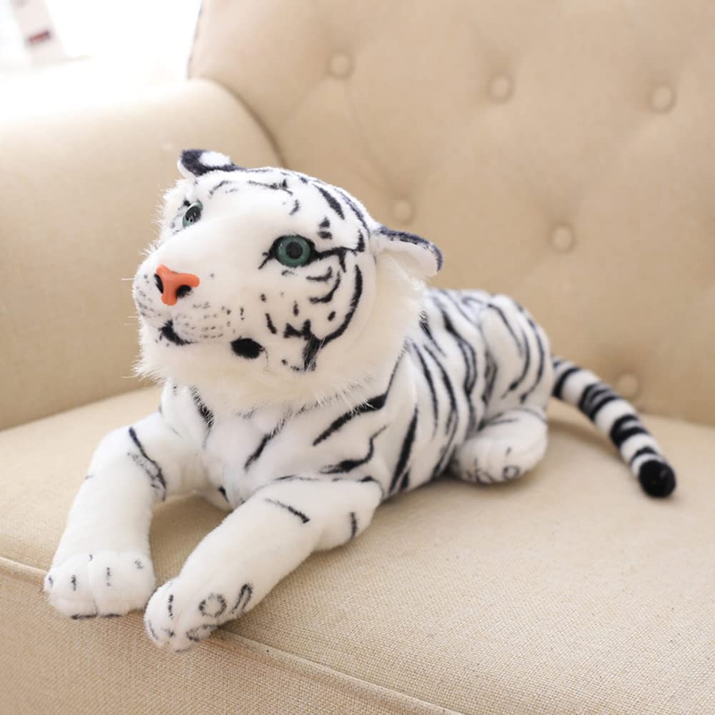 Soft Plush Tiger Stuffed Animal Tissue Box Cover - Cute White Tiger Decorative Holder for Living Room, Office Desk, Nightstand & Vanity | Home Decor Gift Idea for Animal Lovers