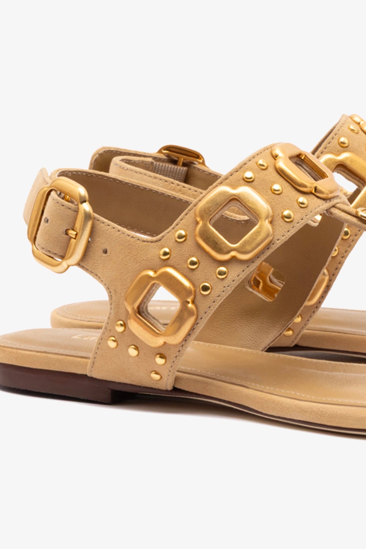 Milan Studs Thong Sandals for Women - Peanut Suede Comfortable Flip Flops - Perfect for Beach, Pool, and Summer Outfits