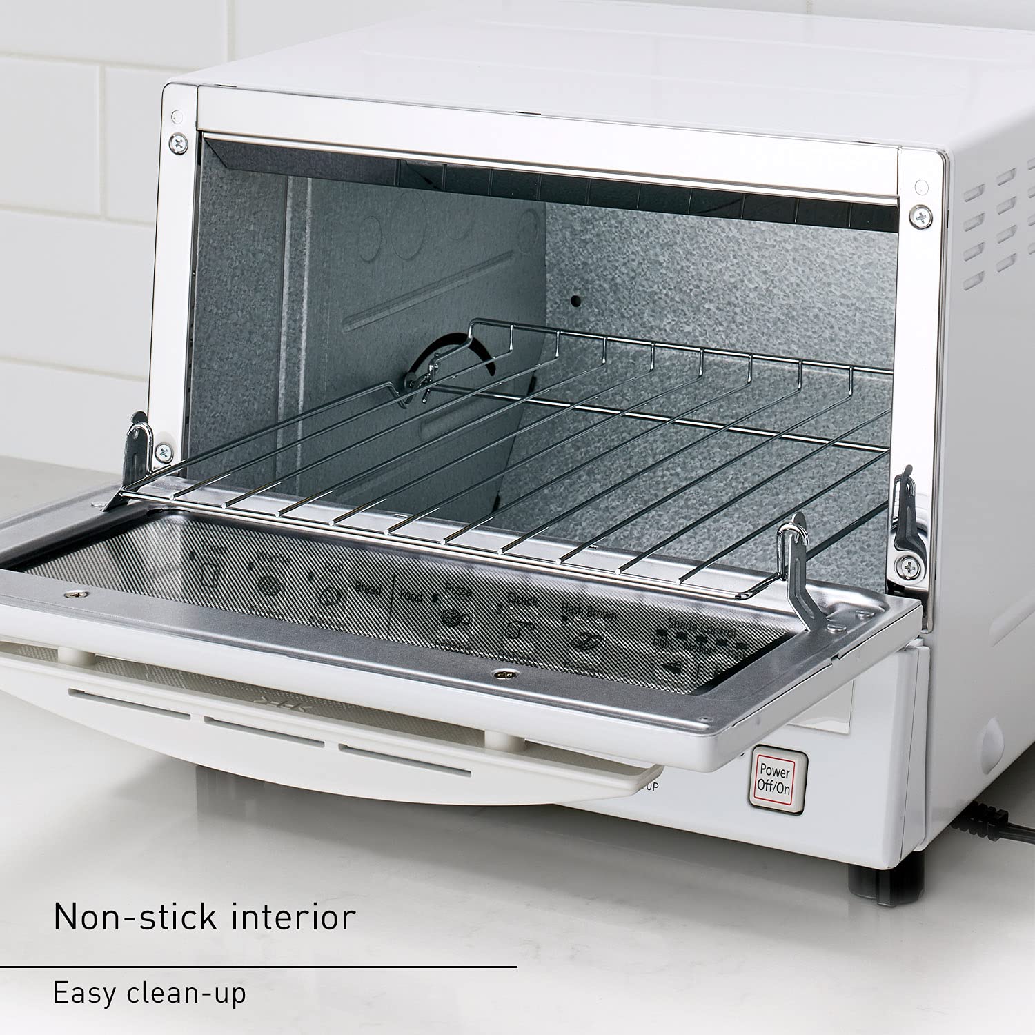 Panasonic FlashXpress Toaster Oven - 4-Slice Countertop Oven with Double Infrared Heating, 6 Auto Cook Functions & Precise Temp Control, 1300W (White, NB-G110-W) - Perfect for Baking, Broiling, Toasting & Reheating Meals in Small Kitchens, Dorms or Offices