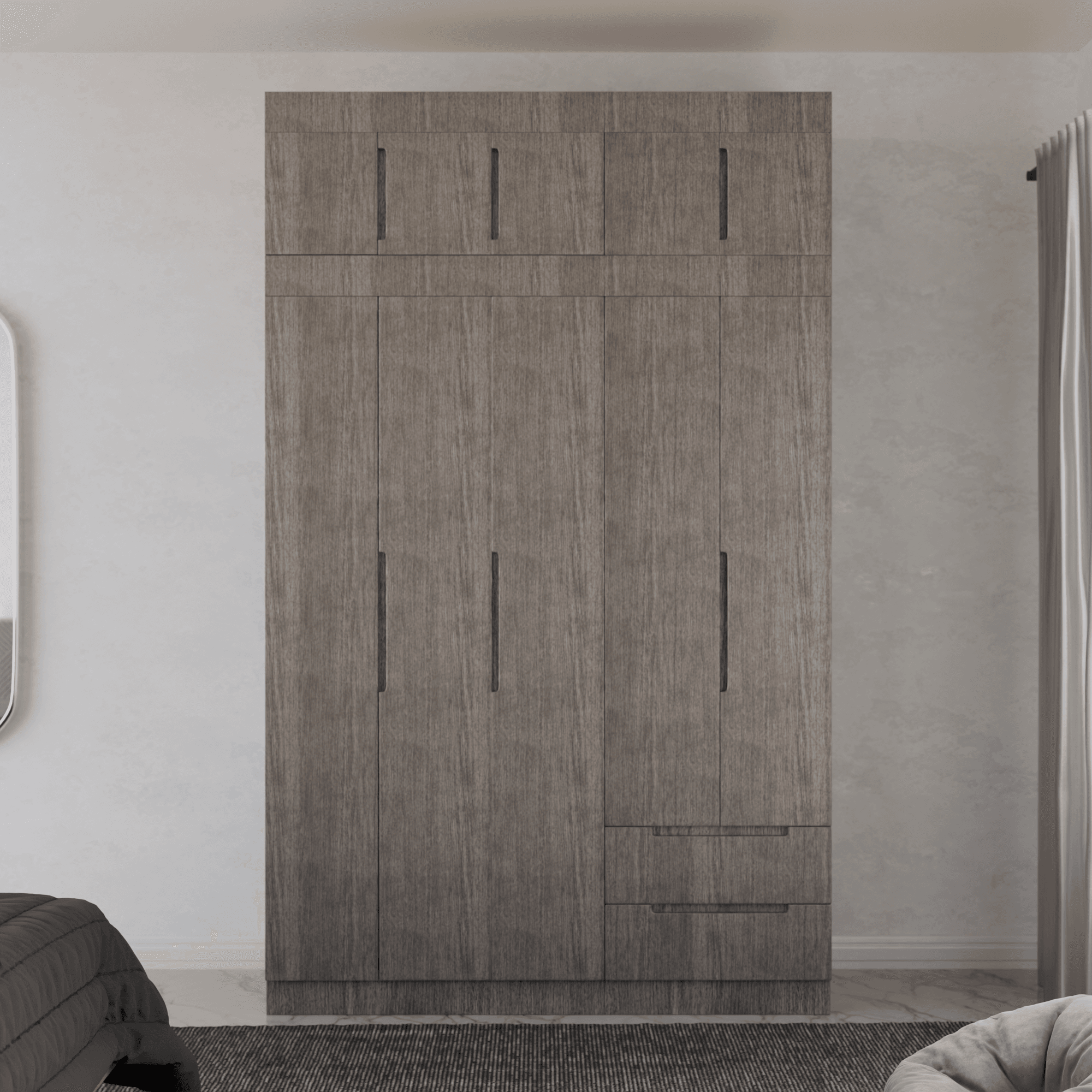 Harrison 5-Door Open Wardrobe with Top Shelf - Spacious Closet Organizer for Bedroom, Walk-In Closet & Dorm Room Storage Solution
