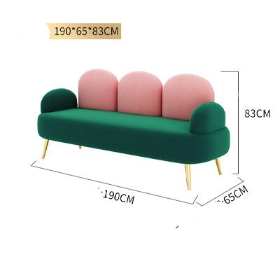 Loopies Designer Sofa Set - Modern 3-Piece Living Room Couch with Ottoman, Comfortable Fabric Sectional Sofa for Small Spaces | Perfect for Apartments, Condos & Cozy Family Rooms