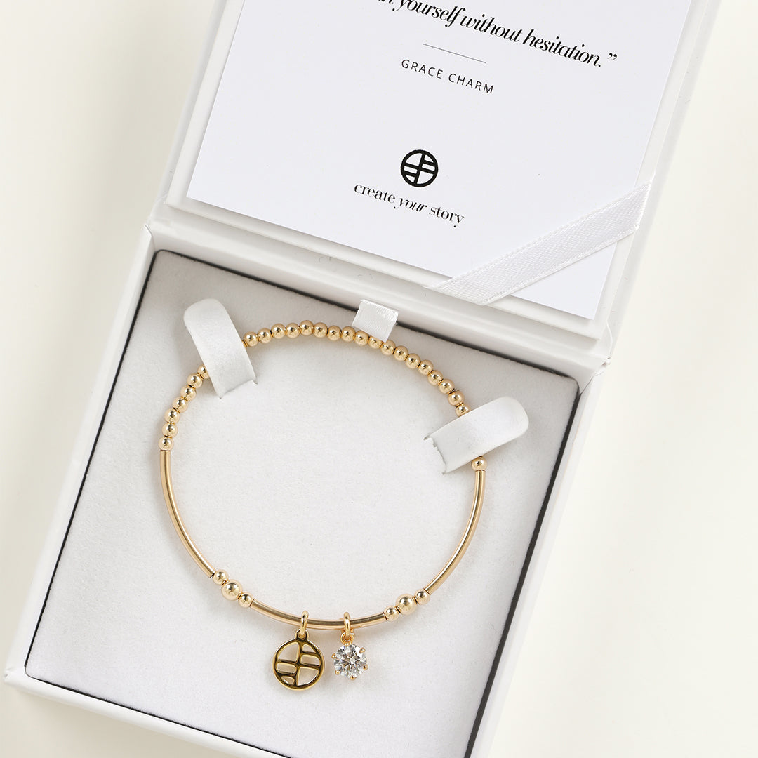 Grace Charm Bracelet for Women - Elegant Adjustable Beaded Jewelry Gift for Birthday, Anniversary & Everyday Wear | Perfect for Layering & Special Occasions