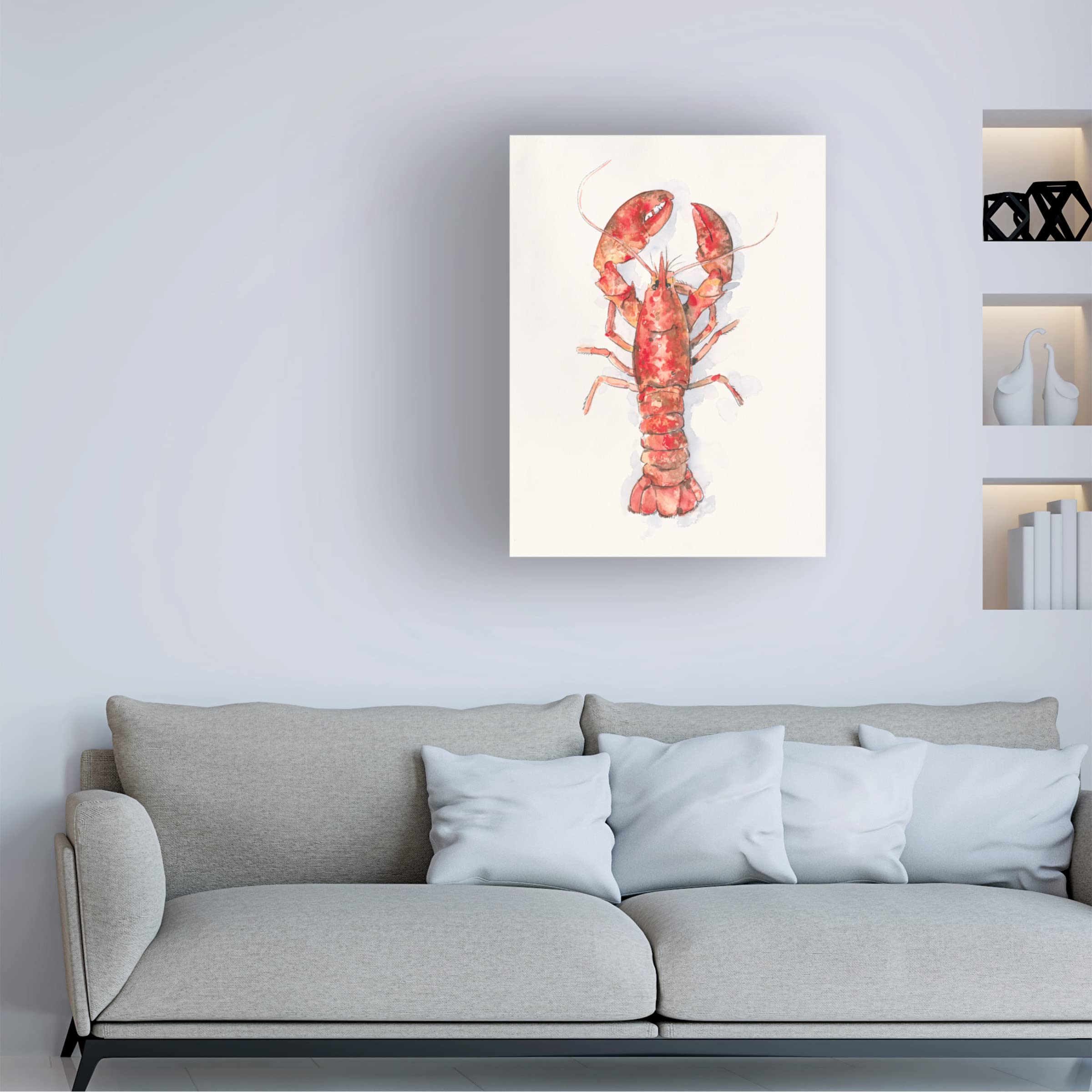 Emma Caroline 'Salty Lobster I' Canvas Wall Art Print - Coastal Beach Decor for Living Room, Bedroom & Office | Trademark Fine Art Collection