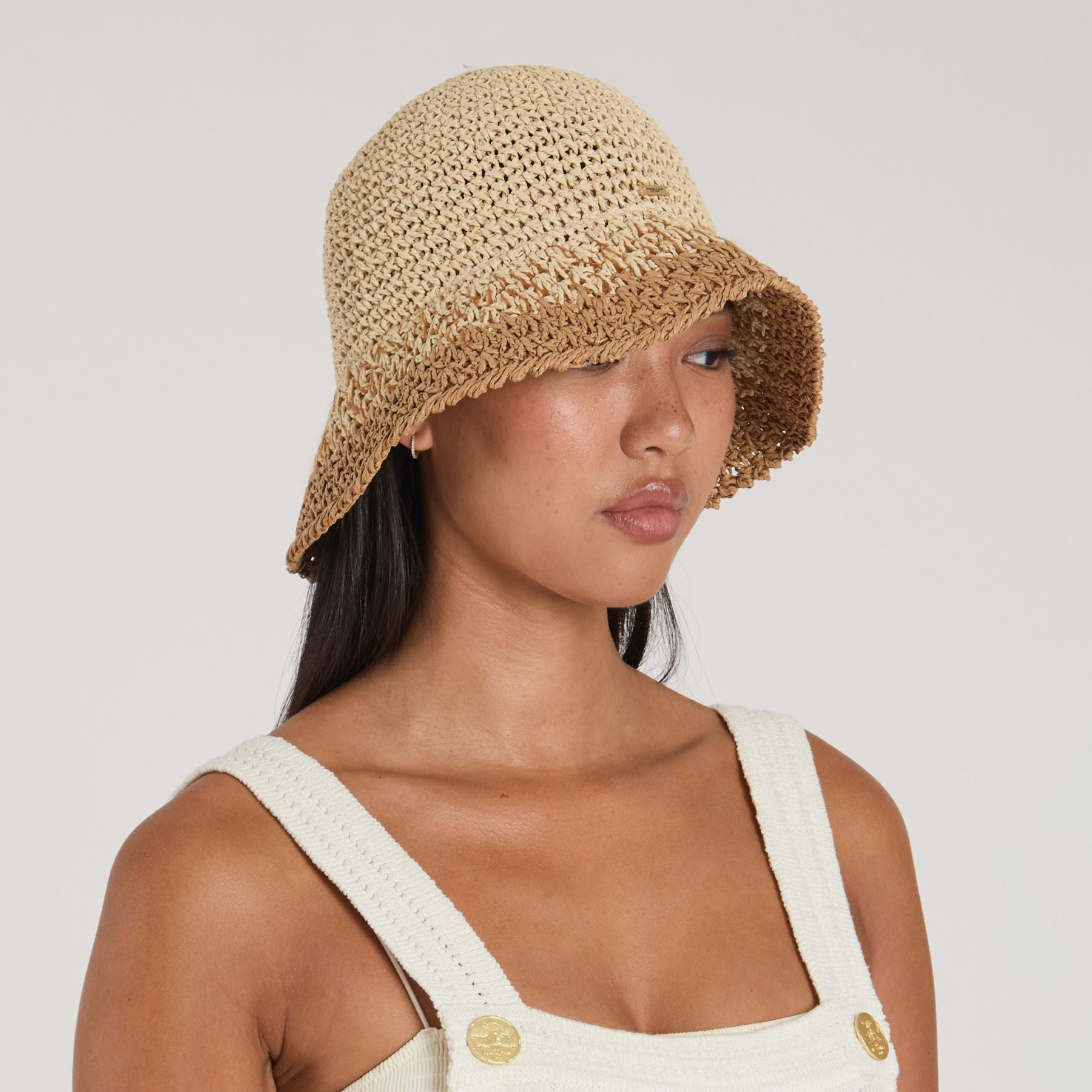 Bailey Crochet Bucket Hat for Women - Summer Boho Beach Hat with Wide Brim, Handmade Cotton Yarn - Perfect for Beach Vacation, Music Festivals & Outdoor Activities