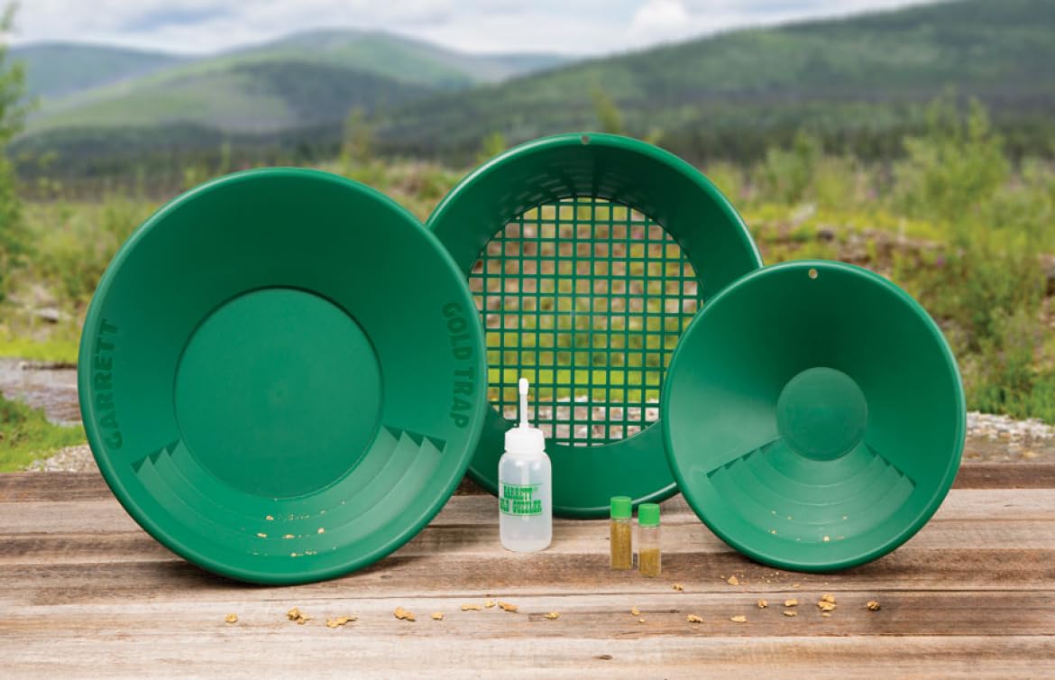 Garrett Complete Gold Pan Kit 1651310 - Professional Gold Prospecting Equipment for Beginners & Experts | Perfect for Outdoor Adventures, Treasure Hunting & Mining