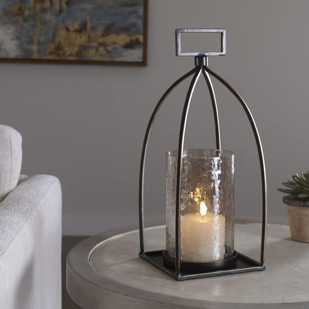 Uttermost Riad Dark Bronze Glass Votive Candle Holder - Elegant Home Decor for Dining Table, Wedding Centerpiece, Romantic Ambiance