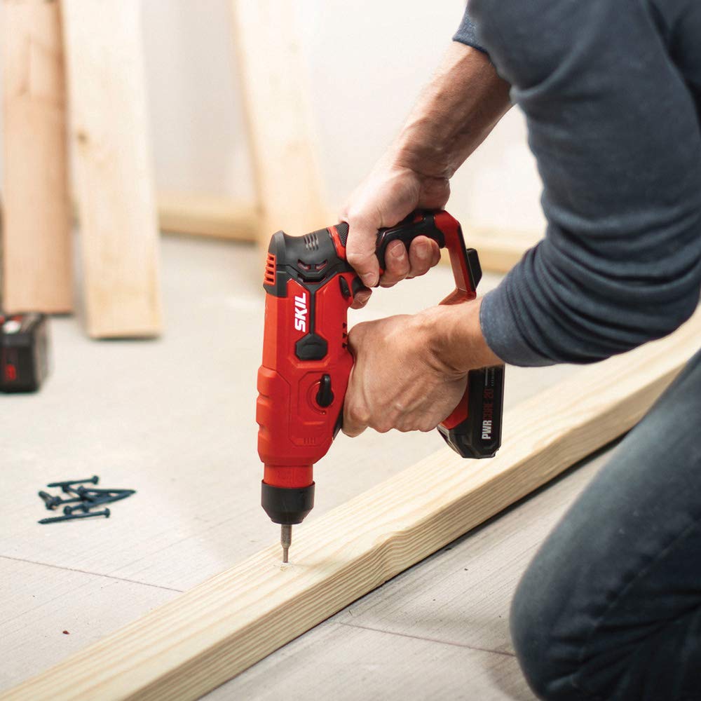 Skil 20V Cordless Rotary Hammer Drill with Multi-Function Chuck - Bare Tool (RH170201) for Concrete Drilling, Masonry Work & Demolition Projects