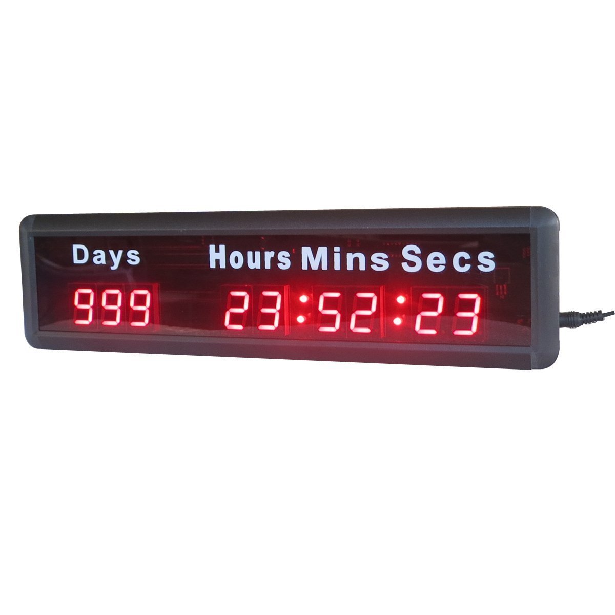 GOODRELIISH 1 Inch 9-Digit LED Countdown/Count Up Timer Clock - Displays Days, Hours, Minutes, Seconds (Up to 1000 Days) with IR Remote Control - Perfect for Events, Cooking, Fitness & Classroom Activities