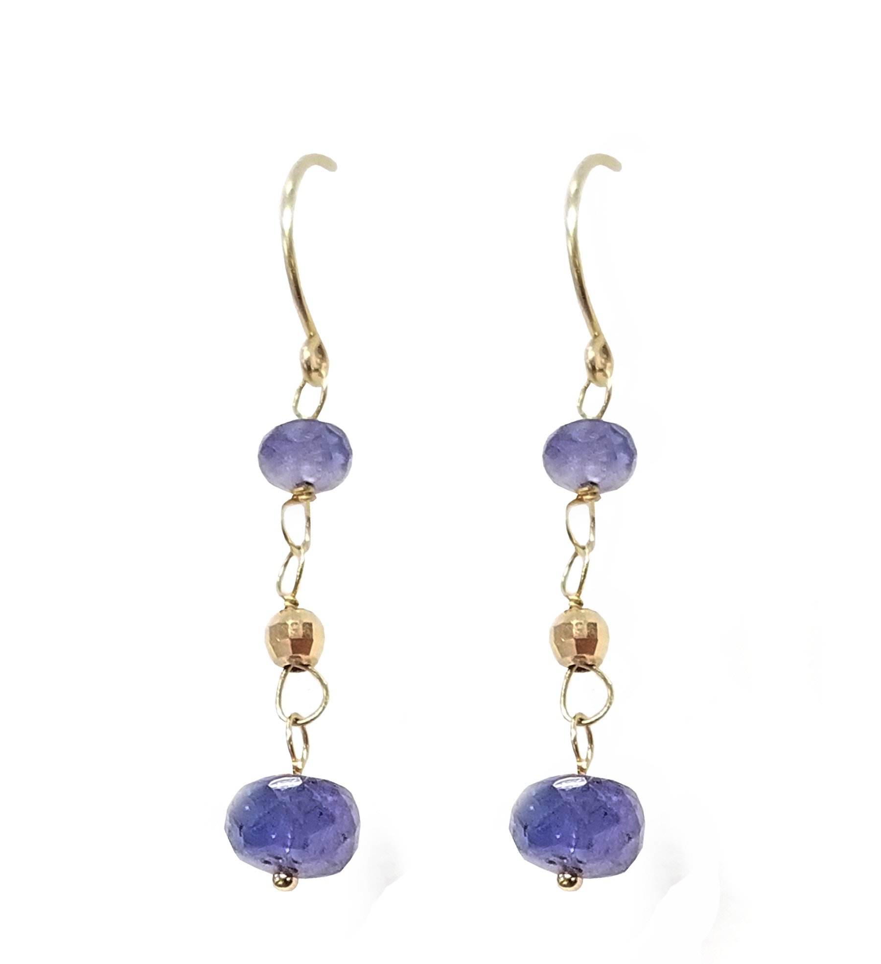 14K Yellow Gold Tanzanite Dangle Earrings for Women | Elegant Tanzanite Gemstone Drop Earrings | Perfect for Weddings, Parties & Special Occasions
