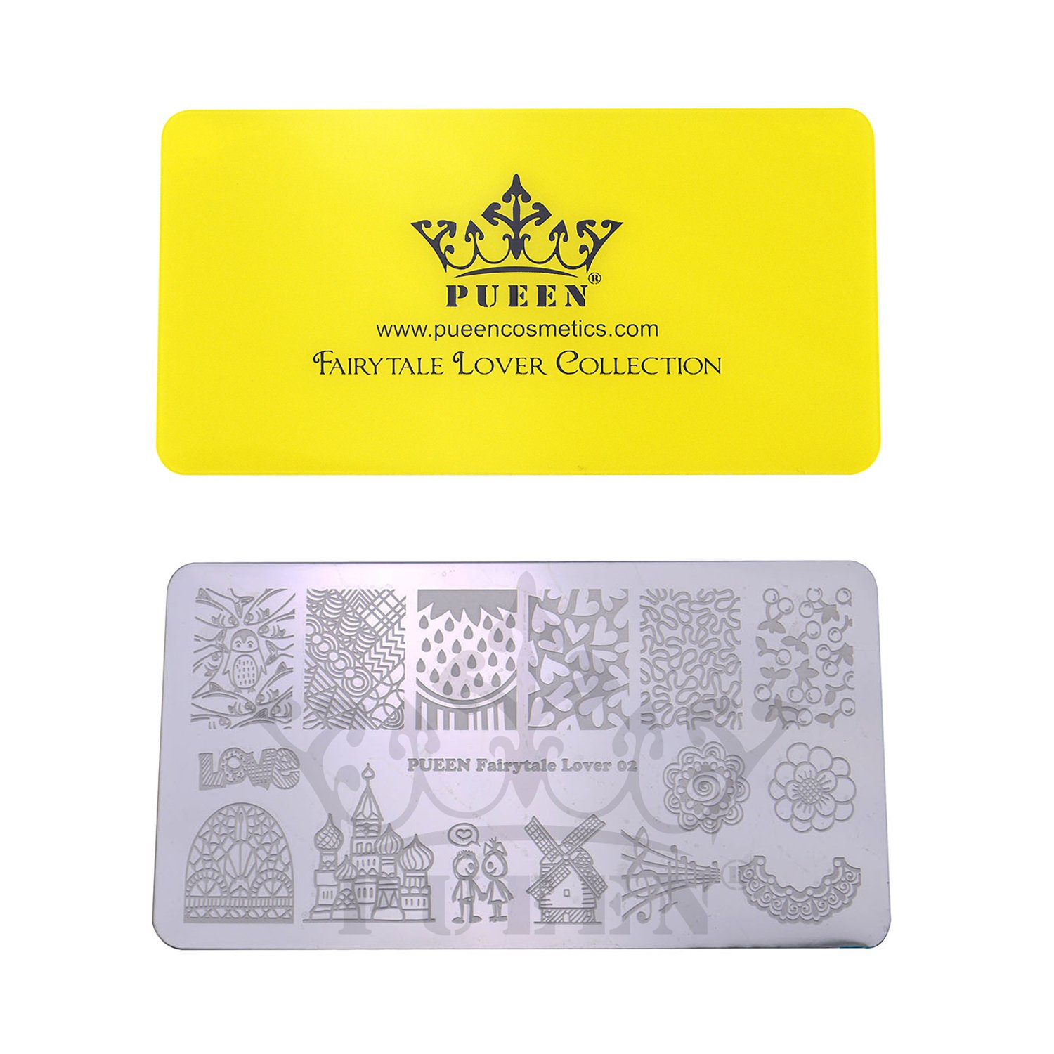PUEEN Nail Art Stamping Kit - LOVE BOX II 02-4 Lover Collection with 125x65mm Unique Design Plates for Manicure & Nail Polish Stamping | Perfect for Valentine's Day, Wedding Nails & DIY Nail Art at Home