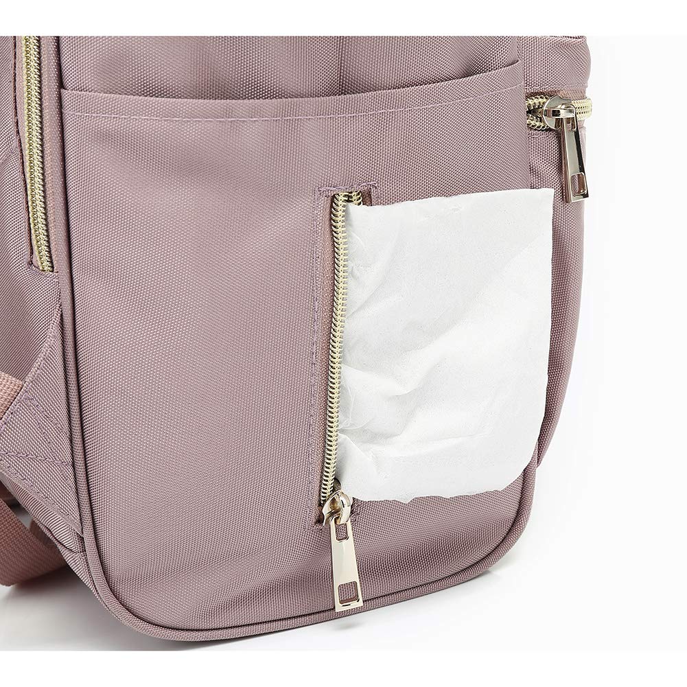 Bebamour 15.6 Inch Waterproof Laptop Backpack for Women & Men - Lightweight Travel Rucksack with USB Charging Port, College Business Backpack - Perfect for Commuting, Work, School & Airplane Travel (Pink)