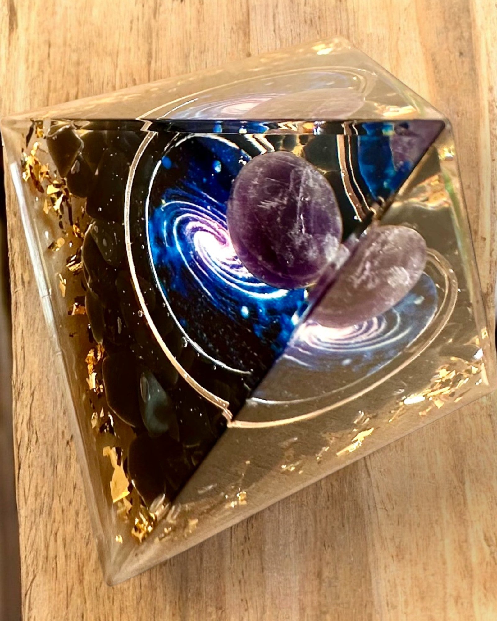 Orgonite Energy Pyramid - Cosmic & Galactic Essence Healing Crystal for Home, Office & Meditation | Perfect Spiritual Gift for Reiki, Yoga & Positive Energy
