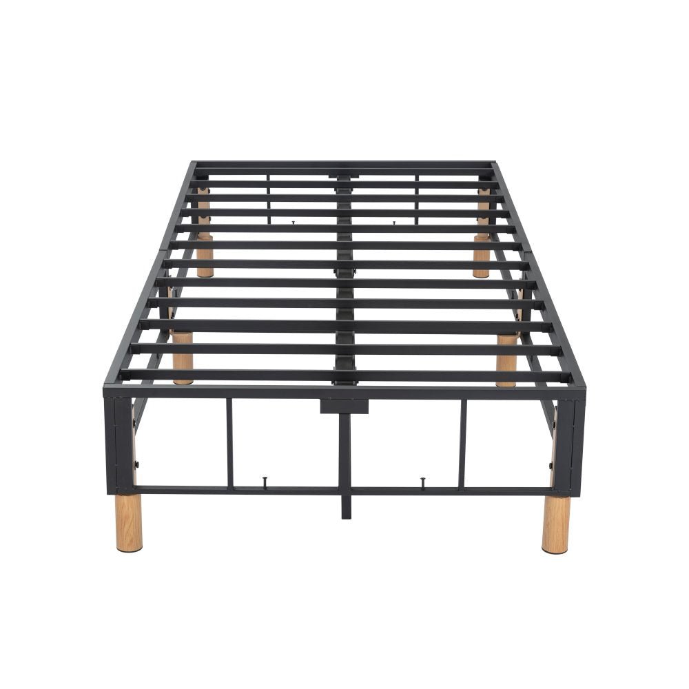 Sturdy Double Metal Bed Frame with Mattress Foundation - Dark Grey | Heavy Duty Support for Queen/King Size Beds | Perfect for Master Bedrooms, Guest Rooms & Dormitories