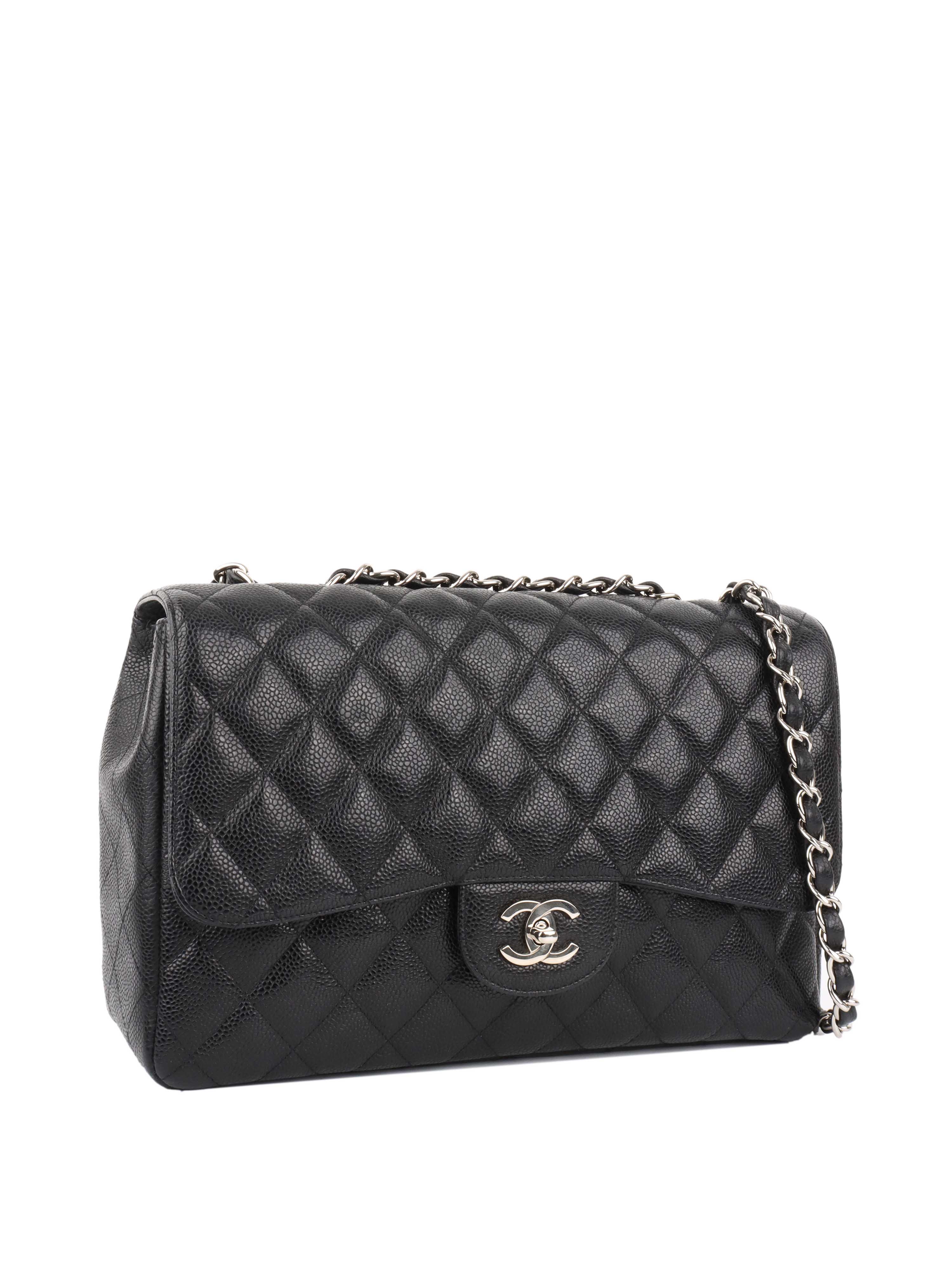 Authentic Chanel Black Jumbo Classic Flap Bag in Caviar Leather - Luxury Designer Handbag for Women, Perfect for Parties, Work & Everyday Use